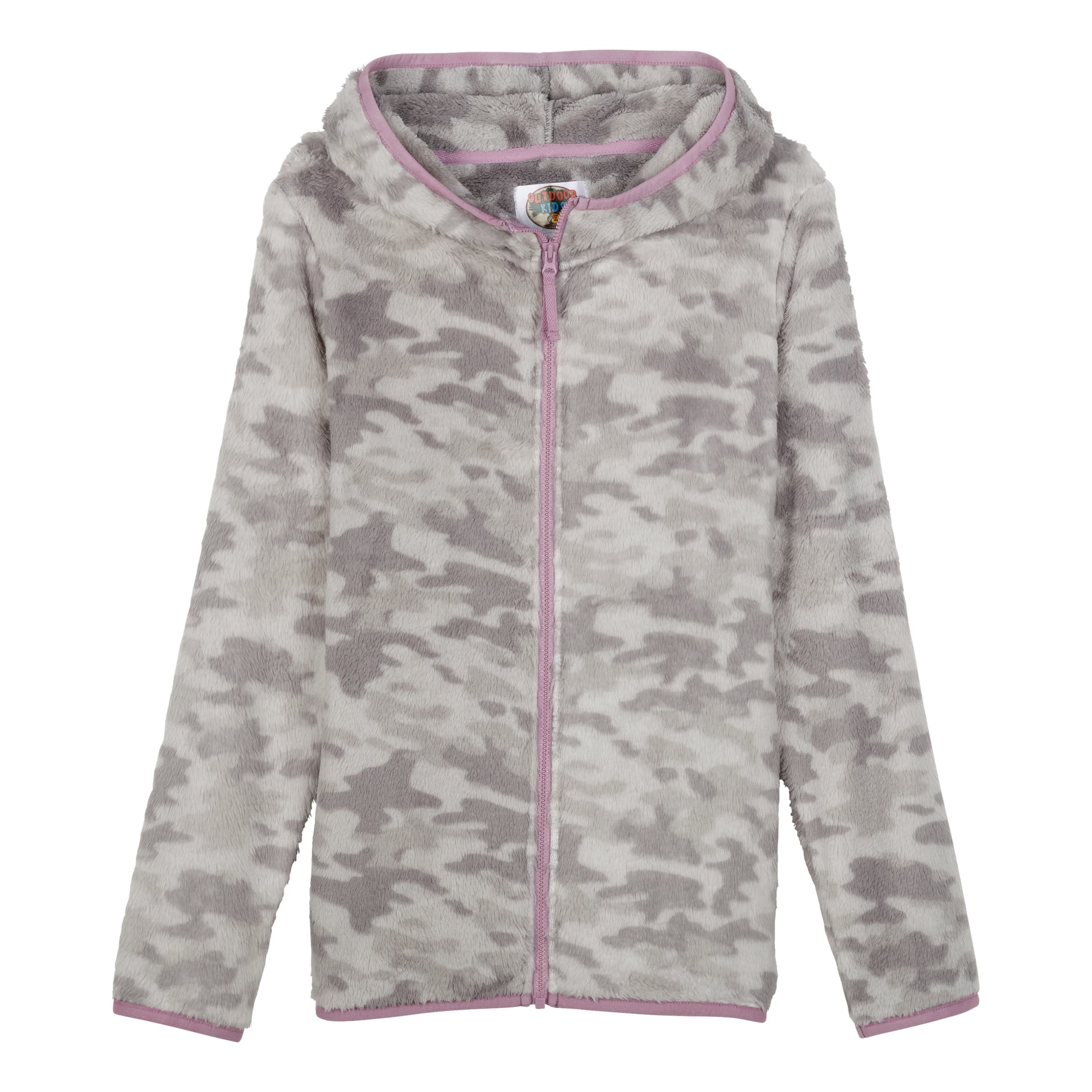 Outdoor Kids® Toddlers’ and Girls’ Cozy Fleece Full-Zip Hooded Jacket - Grey Camo