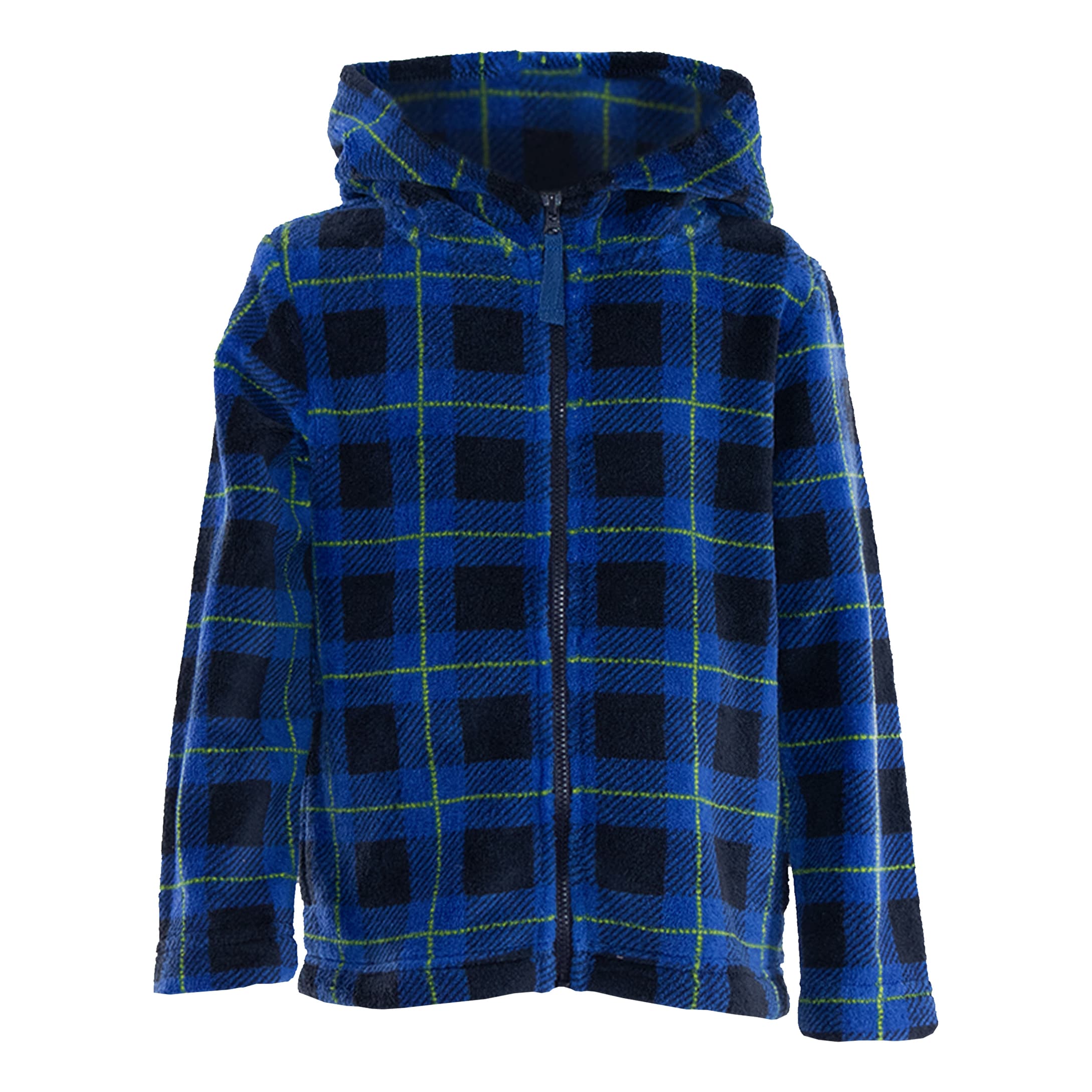 Outdoor Kids® Toddlers’/Boys’ Cozy Fleece Full-Zip Hooded Jacket - Royal/Green