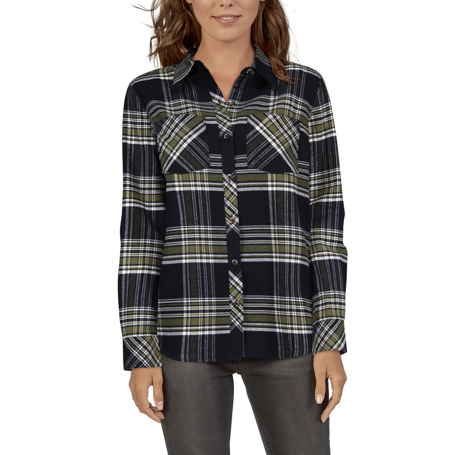 Natural Reflections® Women’s Long-Sleeve Brushed Flannel Shirt