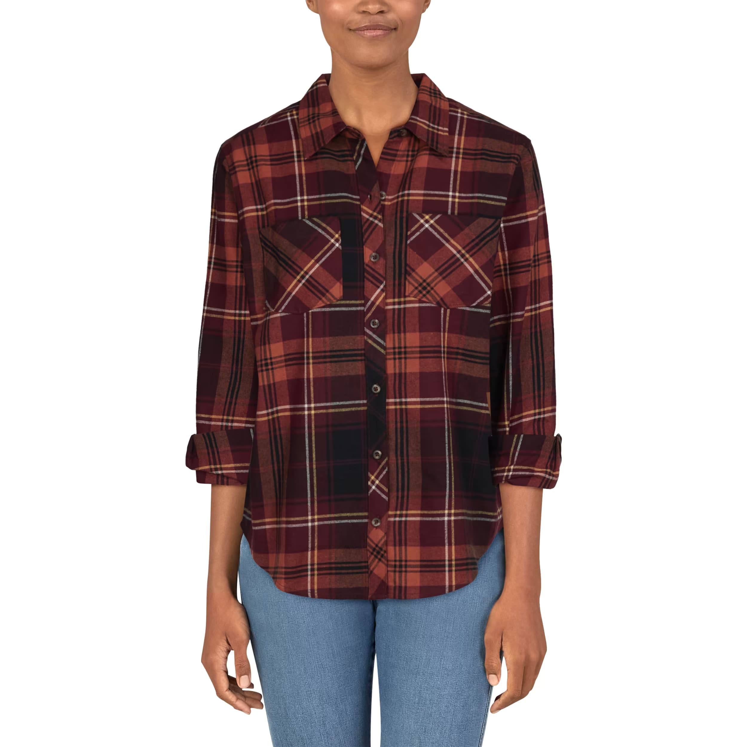Natural Reflections® Women’s Long-Sleeve Brushed Flannel Shirt