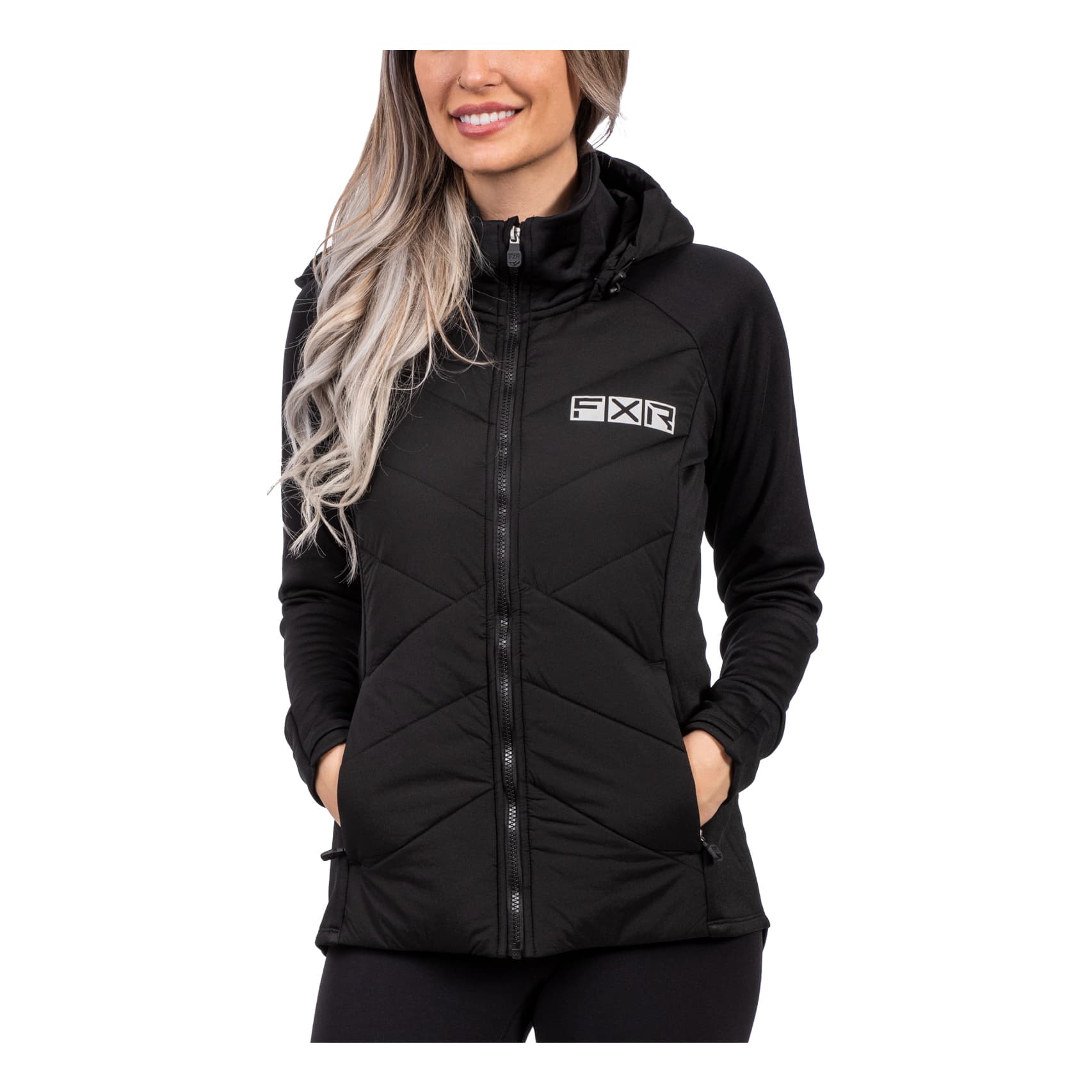 FXR® Women’s Phoenix Quilted Zip-Up Hoodie - Black