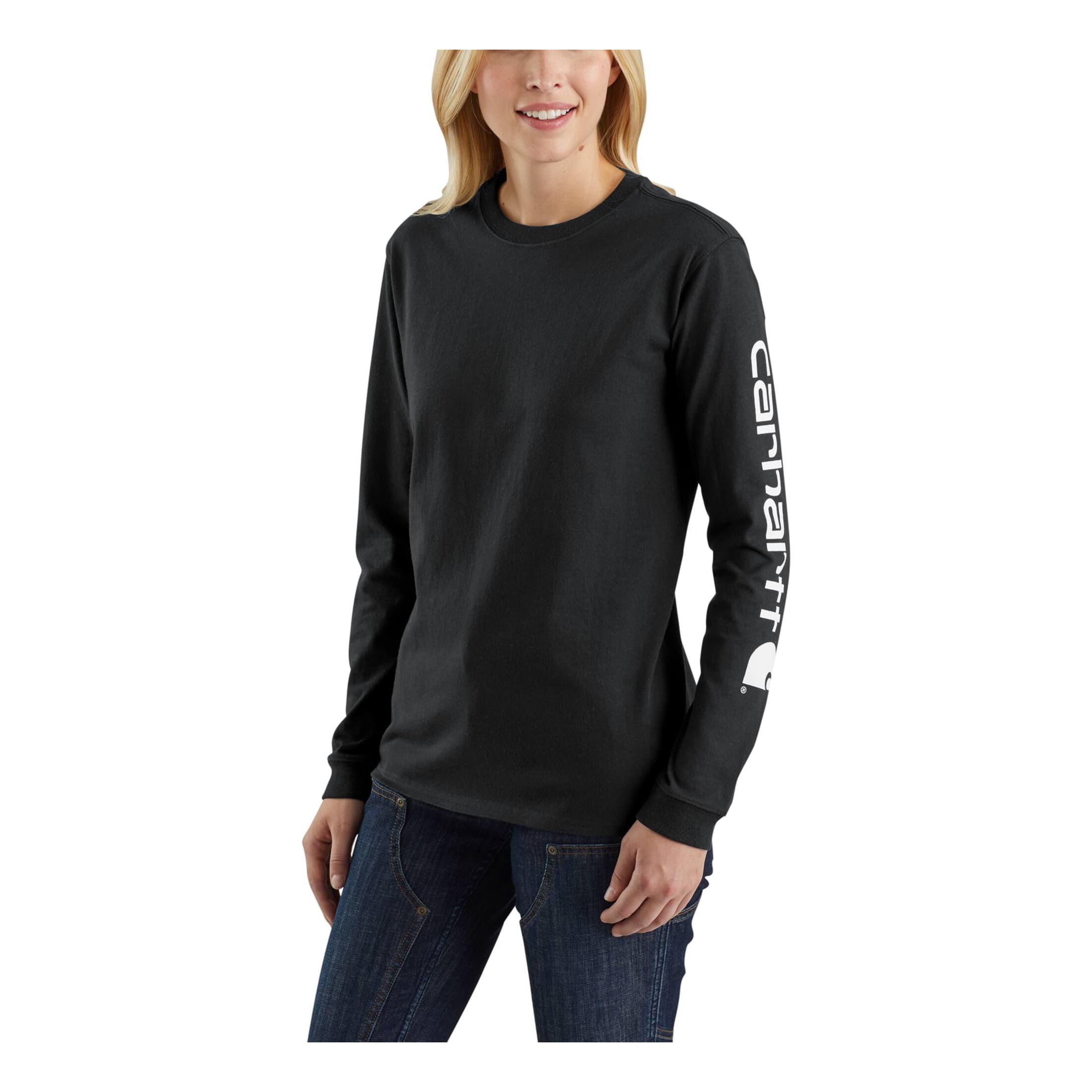 Carhartt® Women’s Workwear Sleeve Logo Long-Sleeve T-Shirt - Black