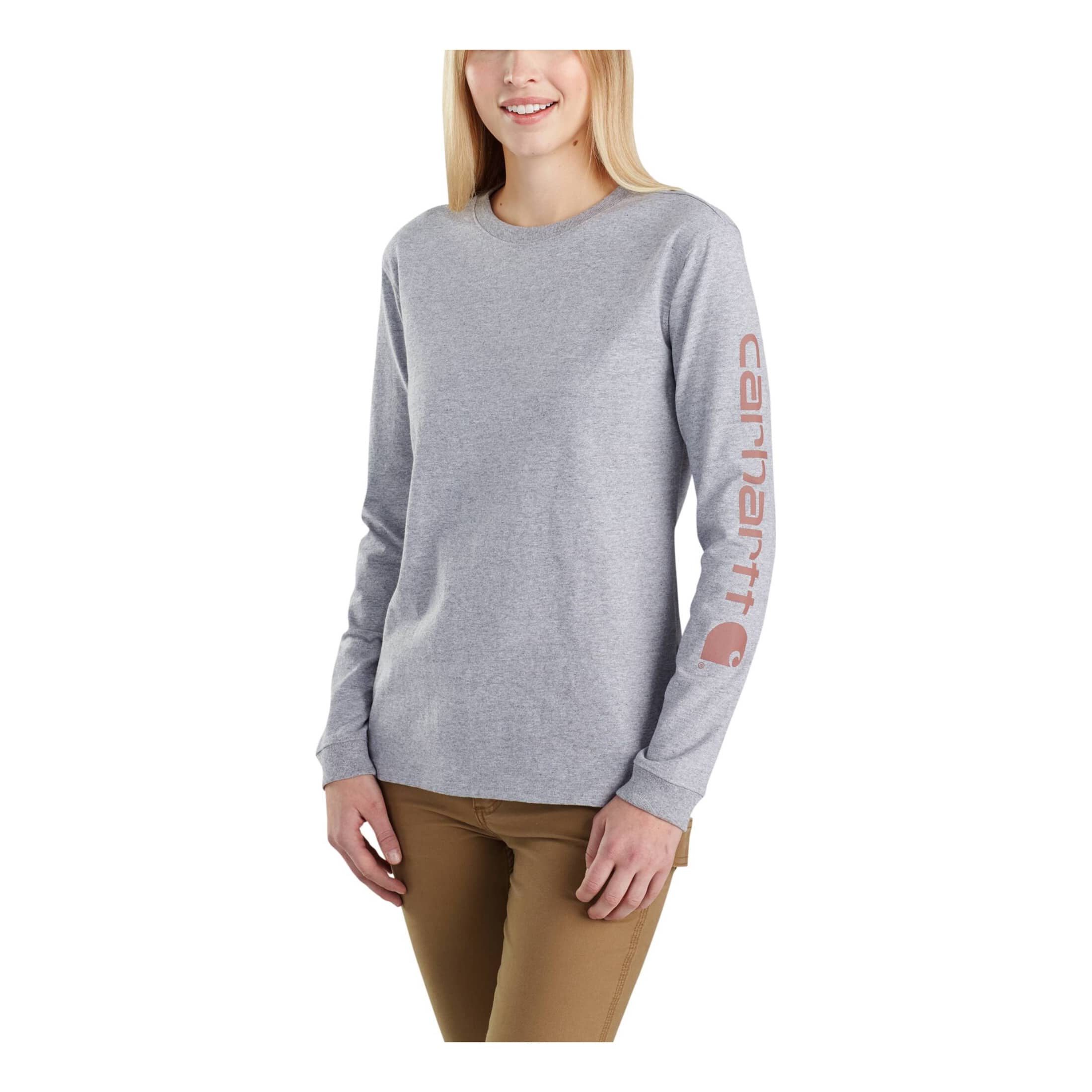 Carhartt® Women’s Workwear Sleeve Logo Long-Sleeve T-Shirt - Heather Grey