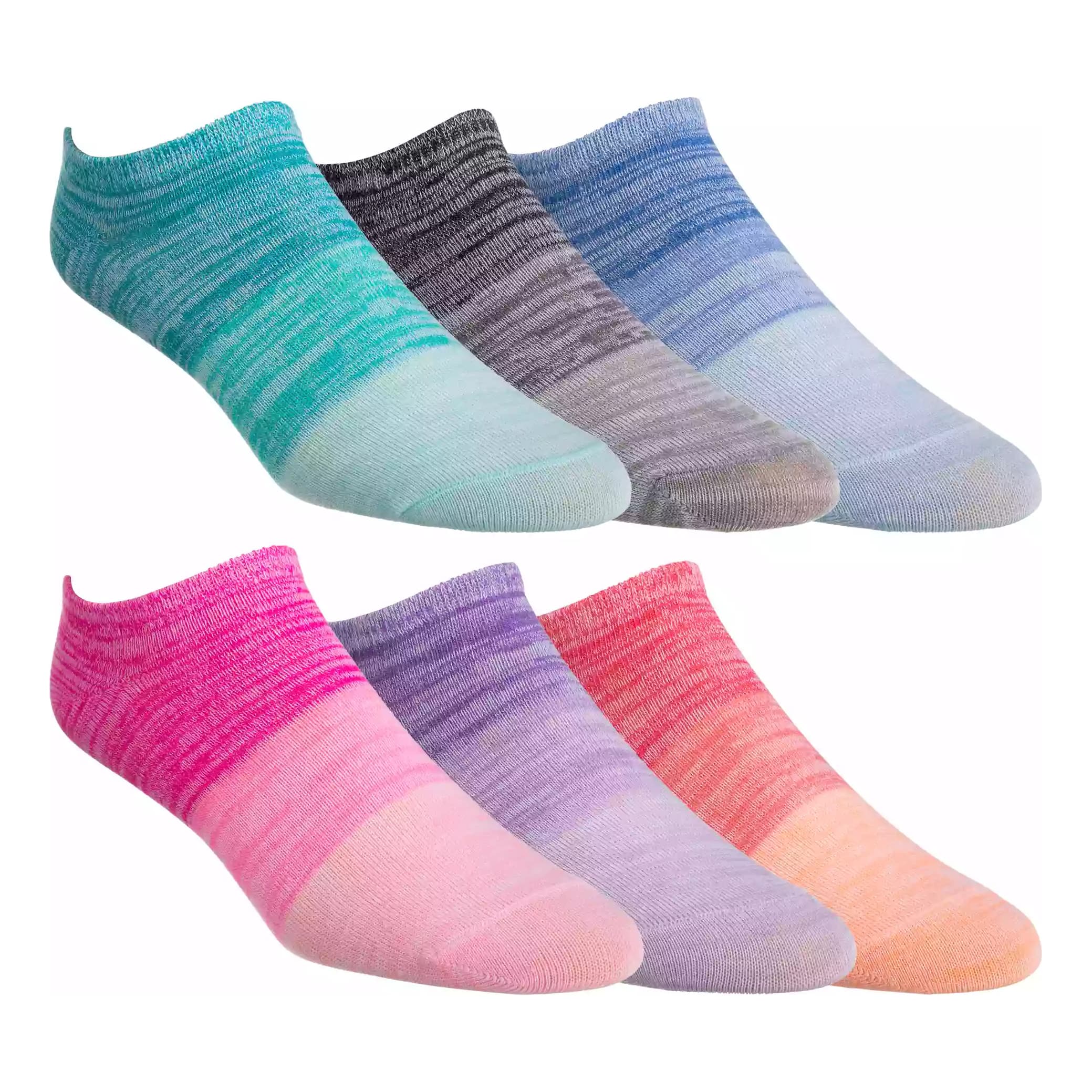 Natural Reflections® Women’s No-Show Socks – 6-Pair Pack - Pastel