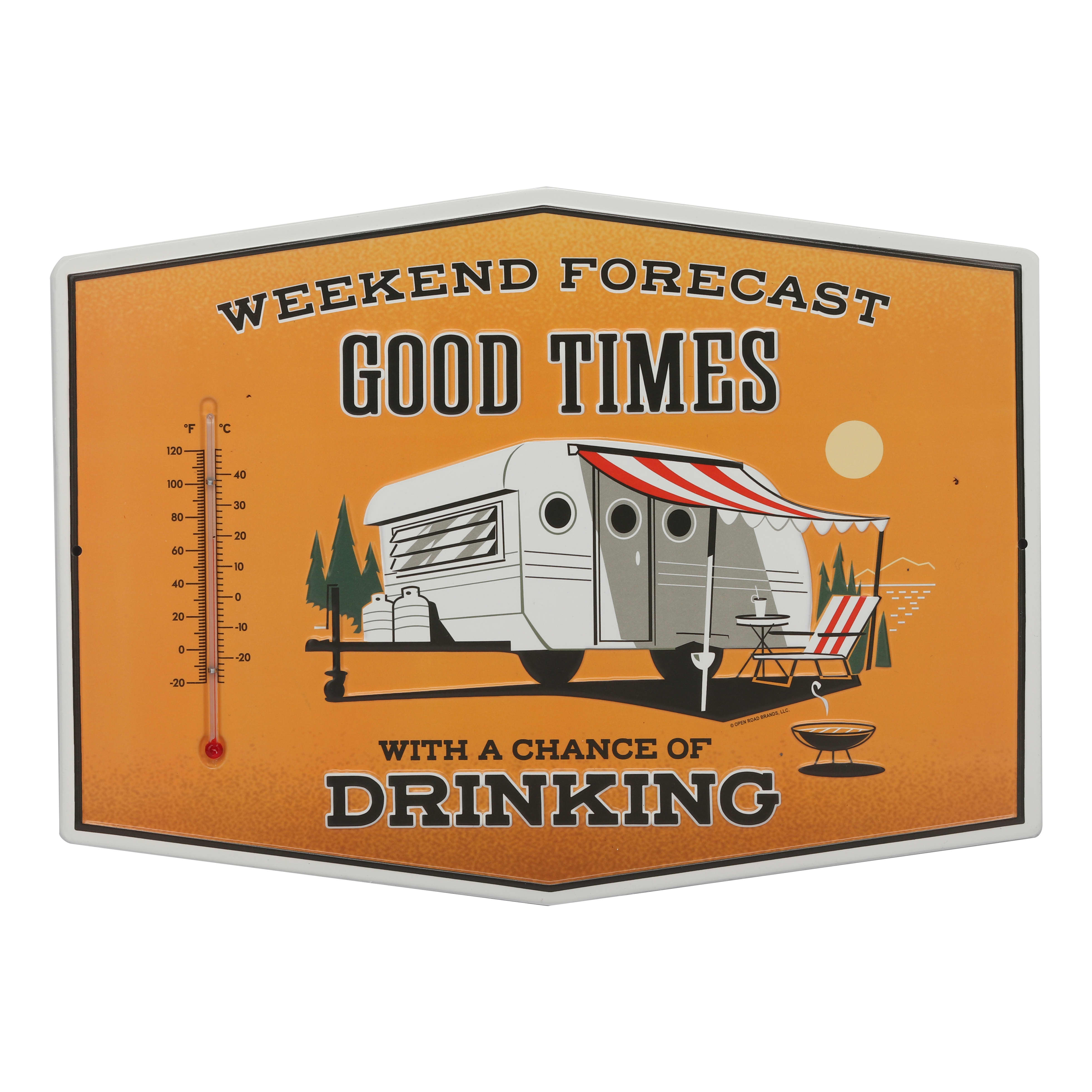 Open Road Brands Weekend Forecast Metal Thermometer
