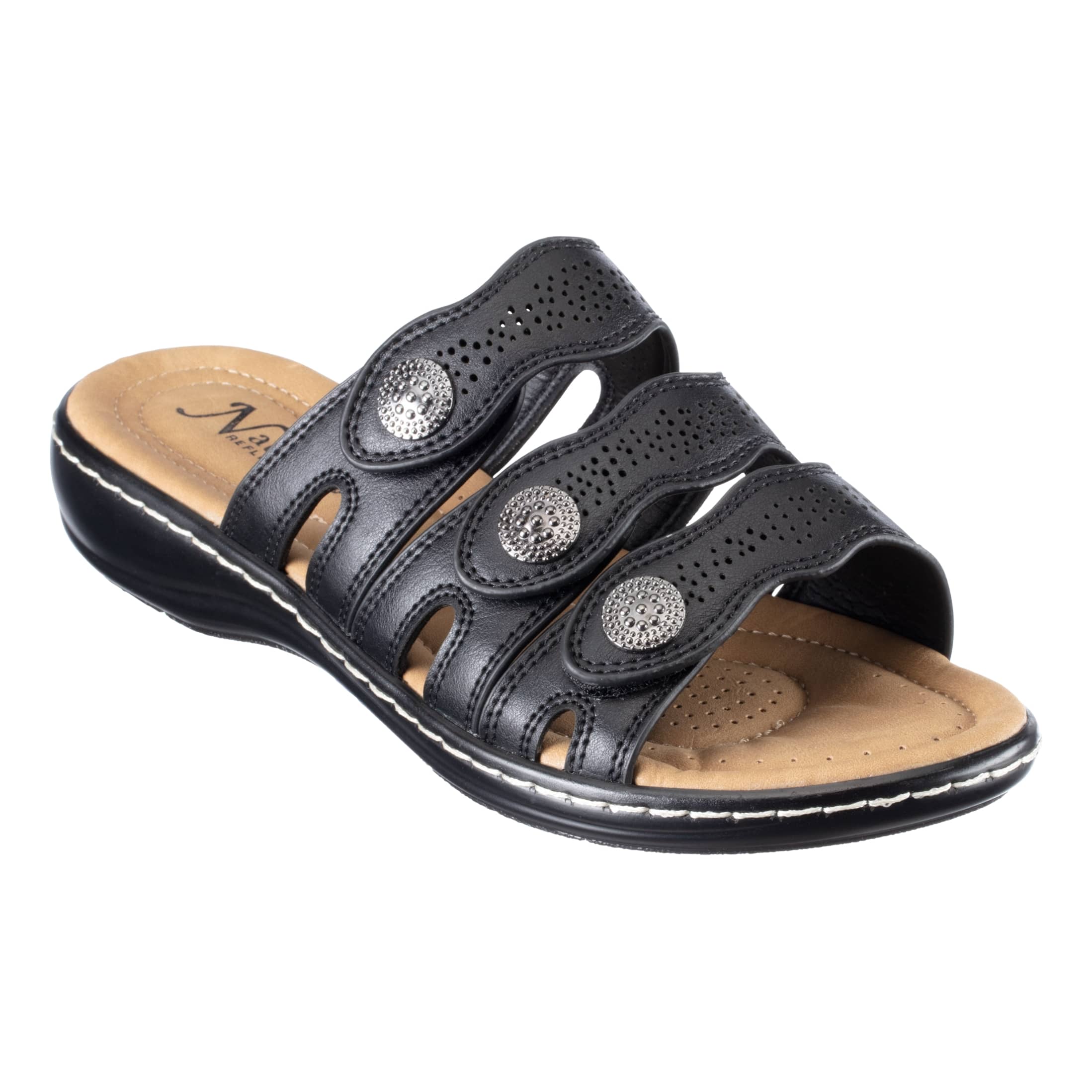 Natural Reflections® Women’s Cami II Wedge Sandals - Black