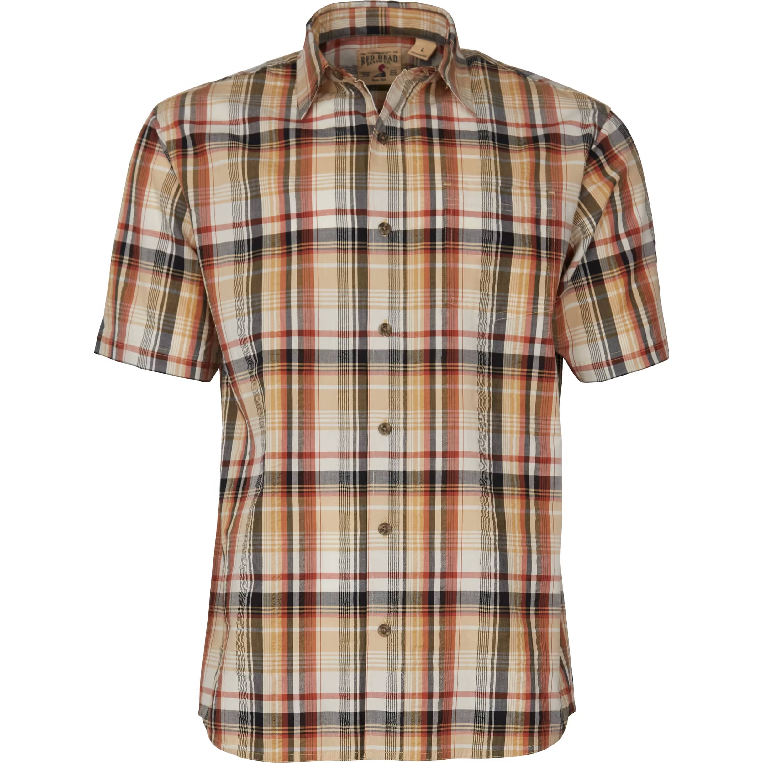 RedHead® Men’s Seersucker Plaid Short-Sleeve Shirt