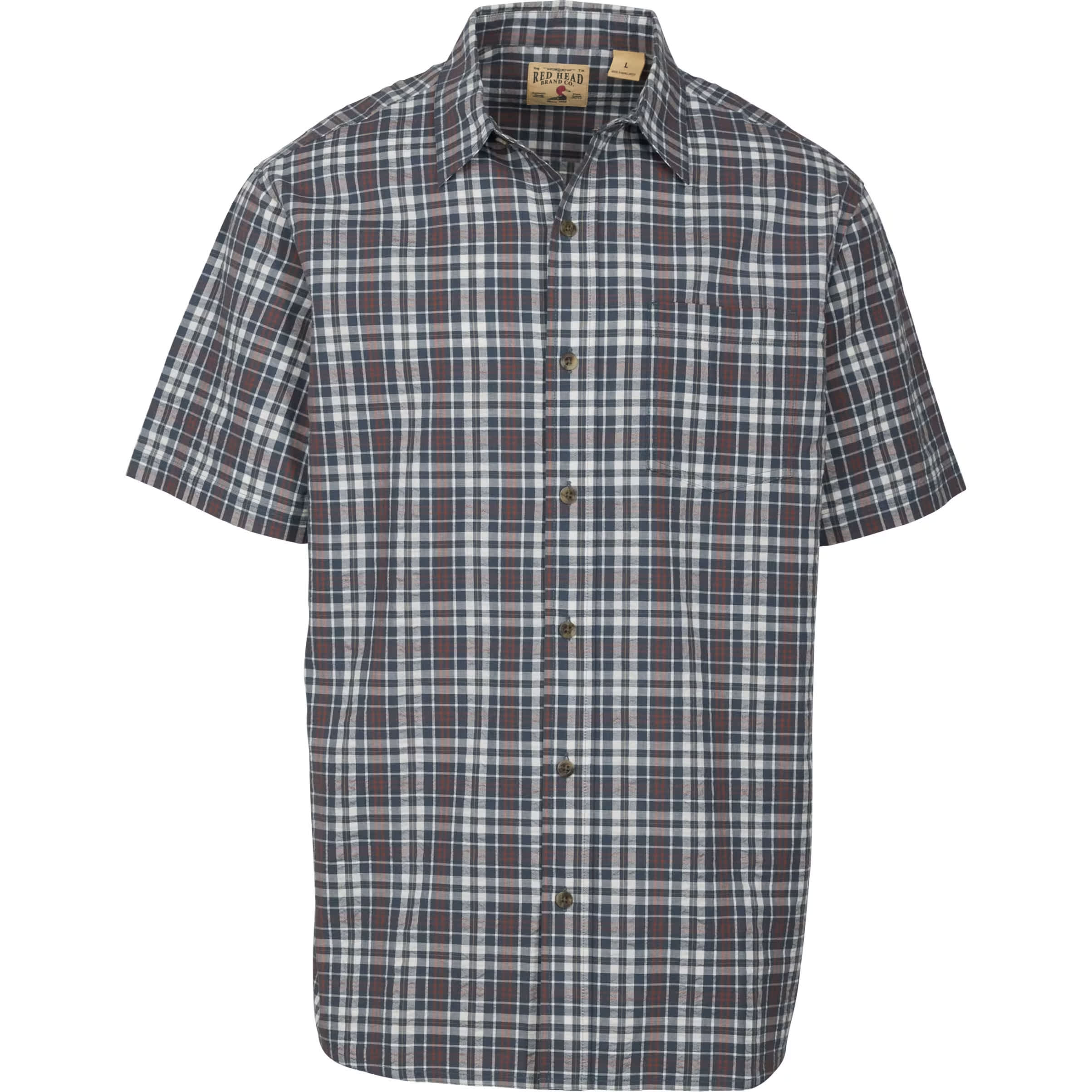 RedHead® Men’s Seersucker Plaid Short-Sleeve Shirt