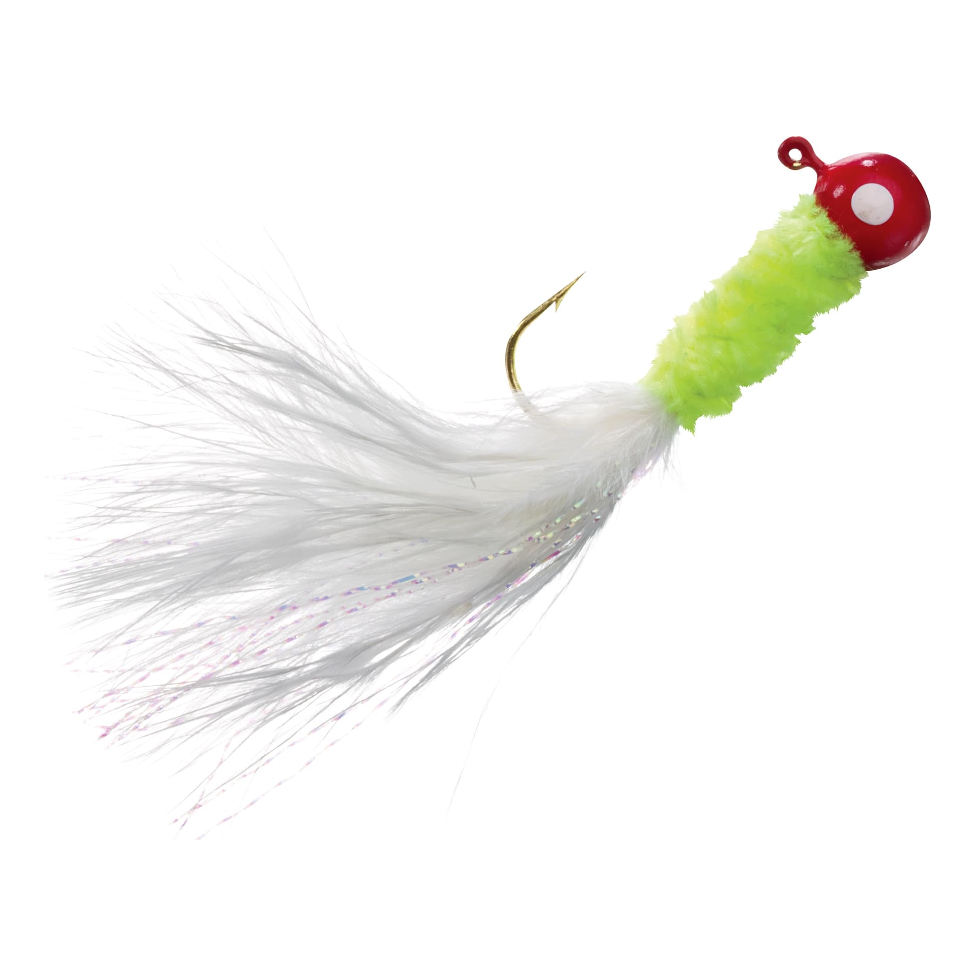 Bass Pro Shops® Marabou Tinsel Crappie Jig - Red Chartreuse White