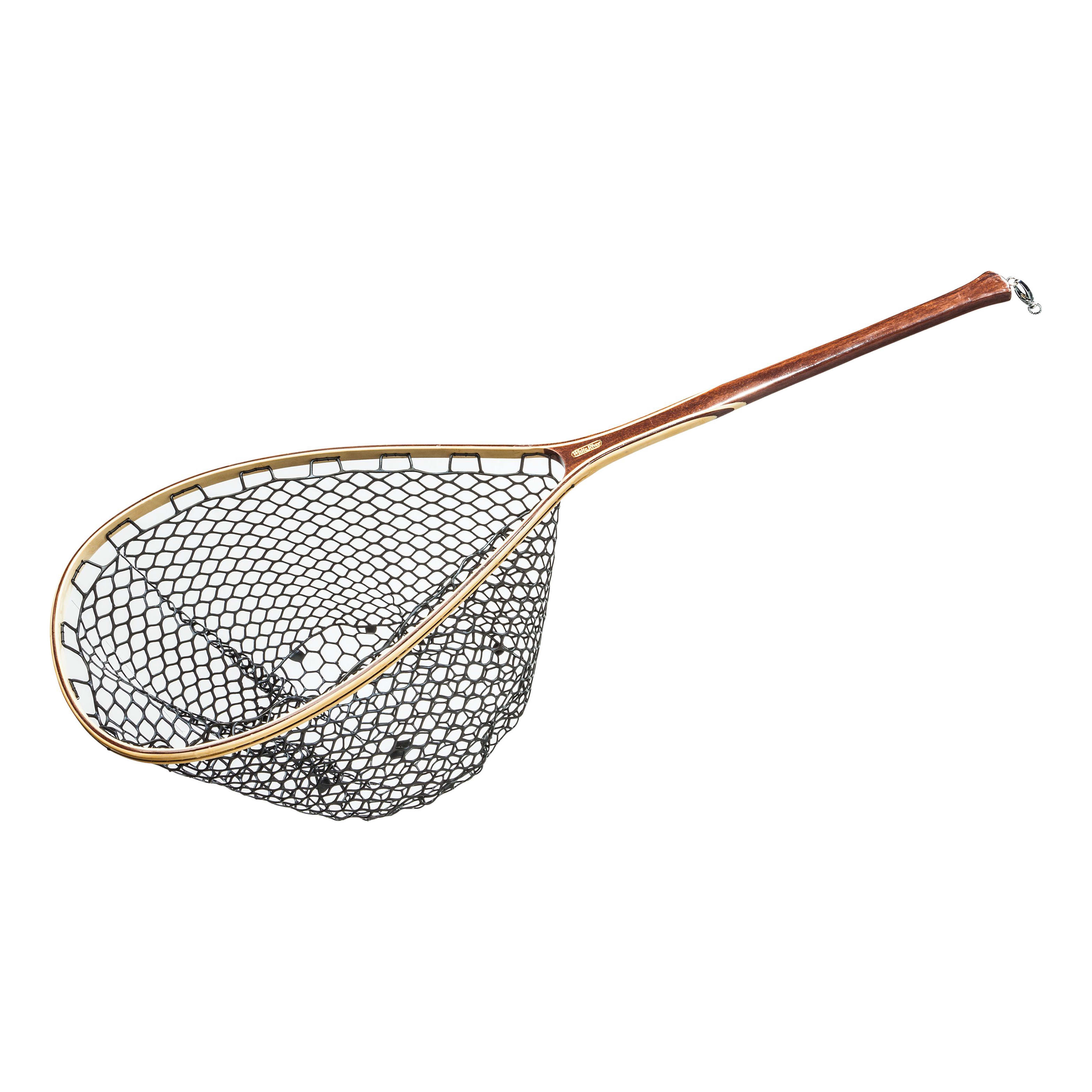 Lucky Strike Wooden Trout Fishing Net with Rubber Mesh