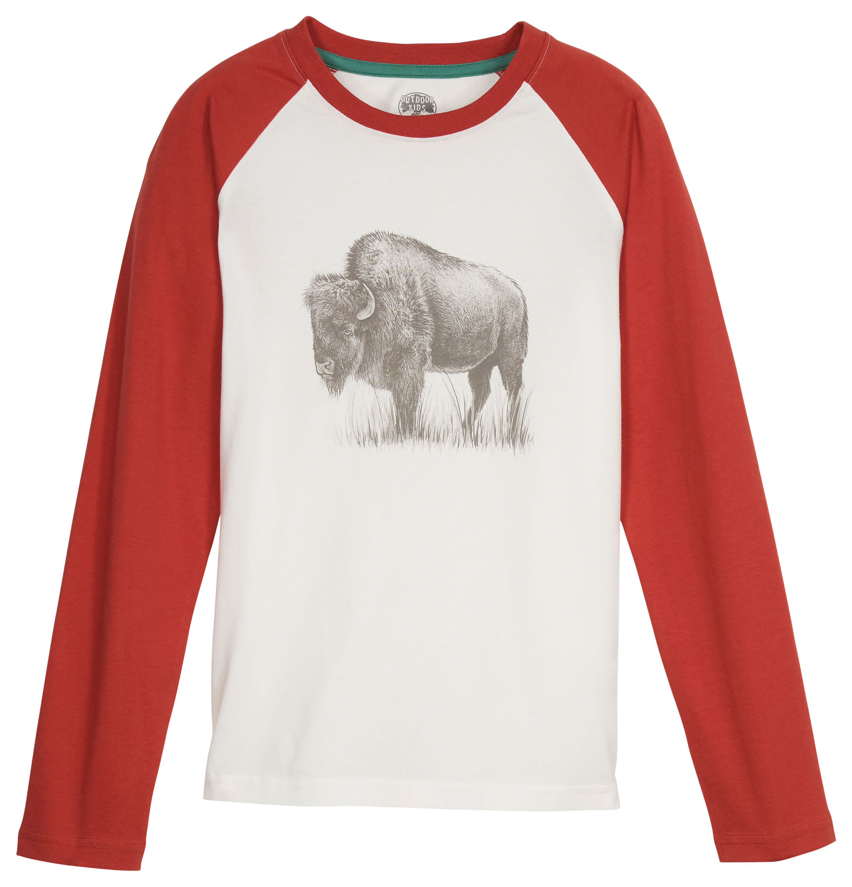 Outdoor Kids® Animal Raglan Long-Sleeve T-Shirt - Hot Sauce