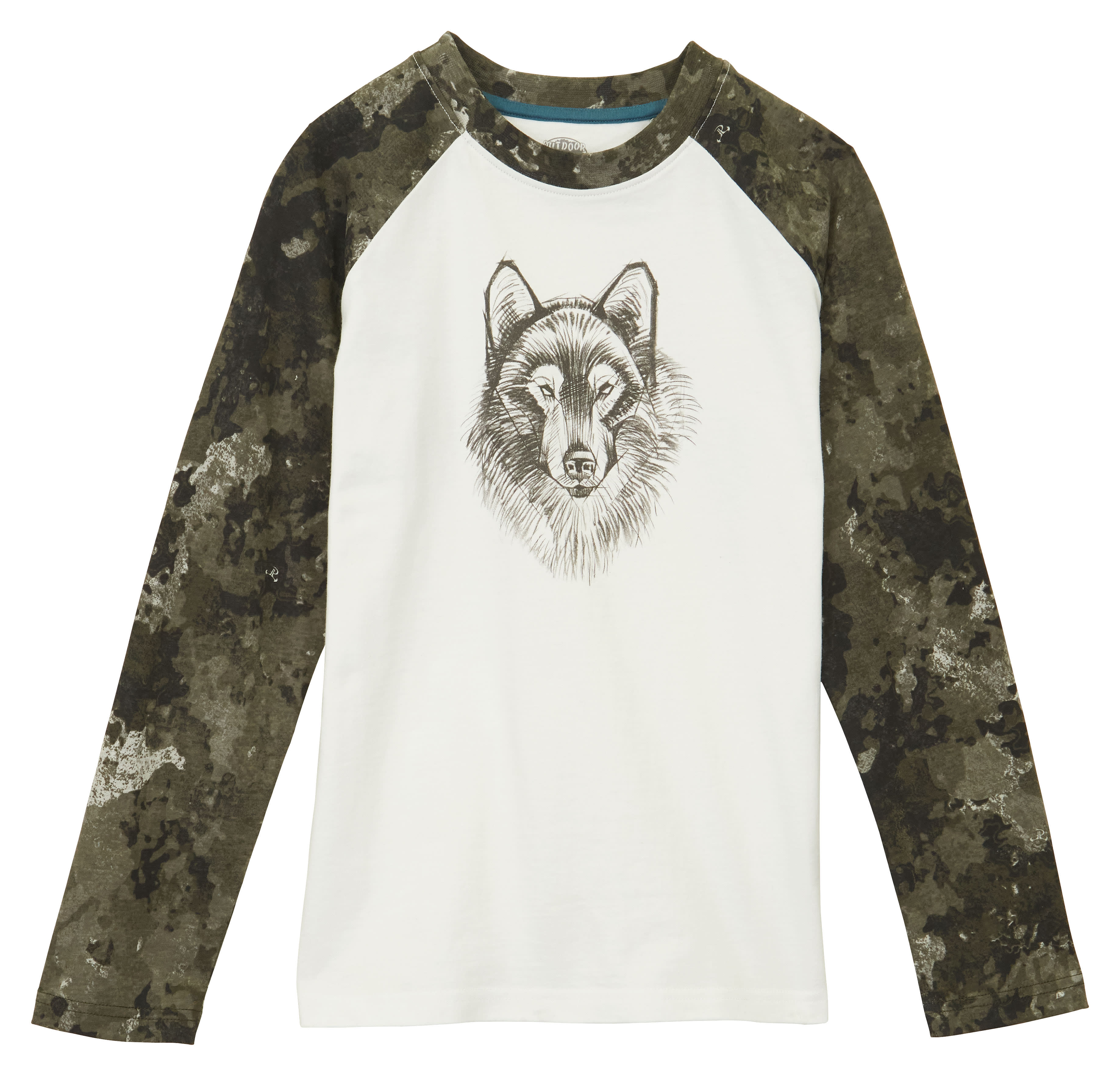 Outdoor Kids® Animal Raglan Long-Sleeve T-Shirt - Midnight Olive