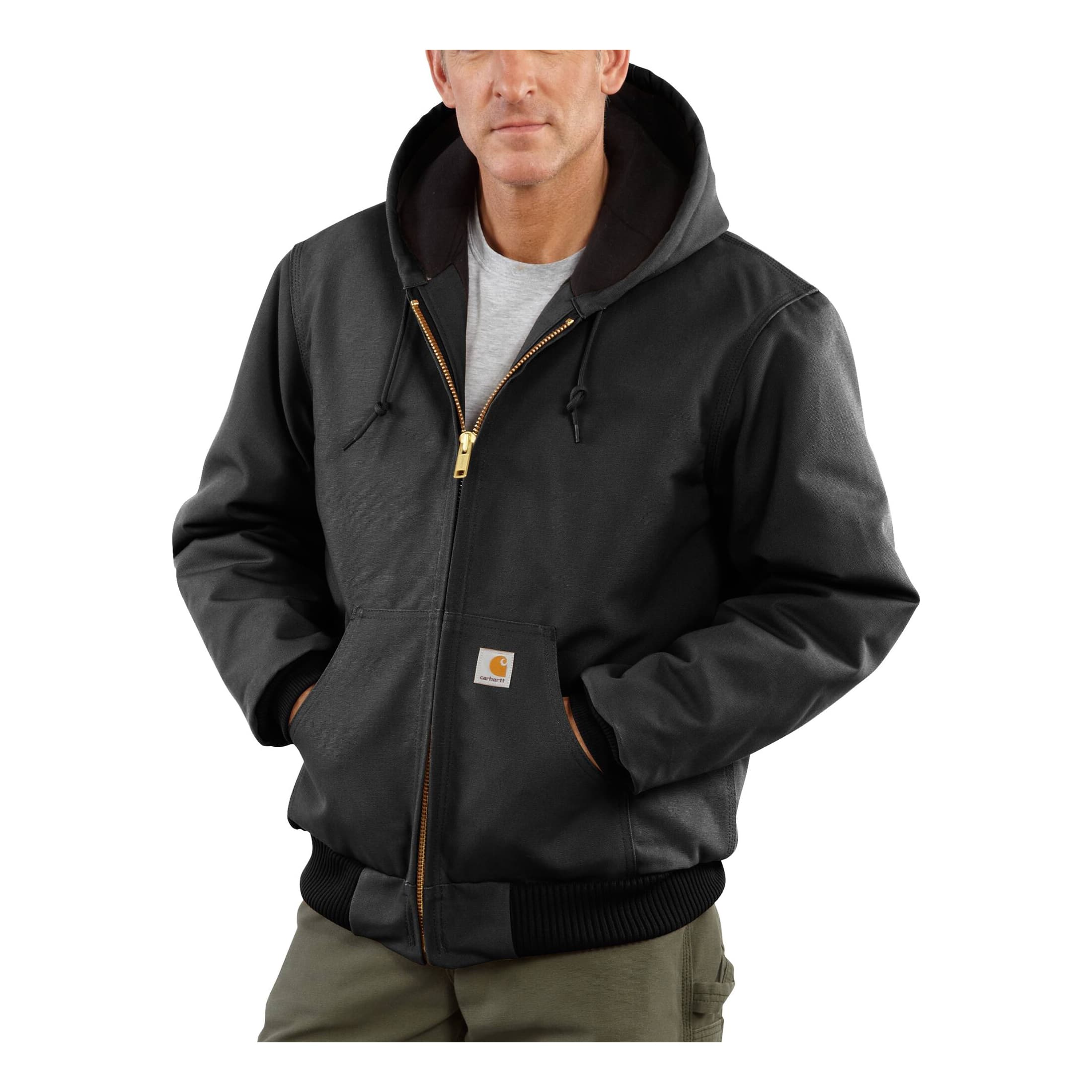 Carhartt® Men’s Duck Quilted Flannel-Lined Active Jacket - Black