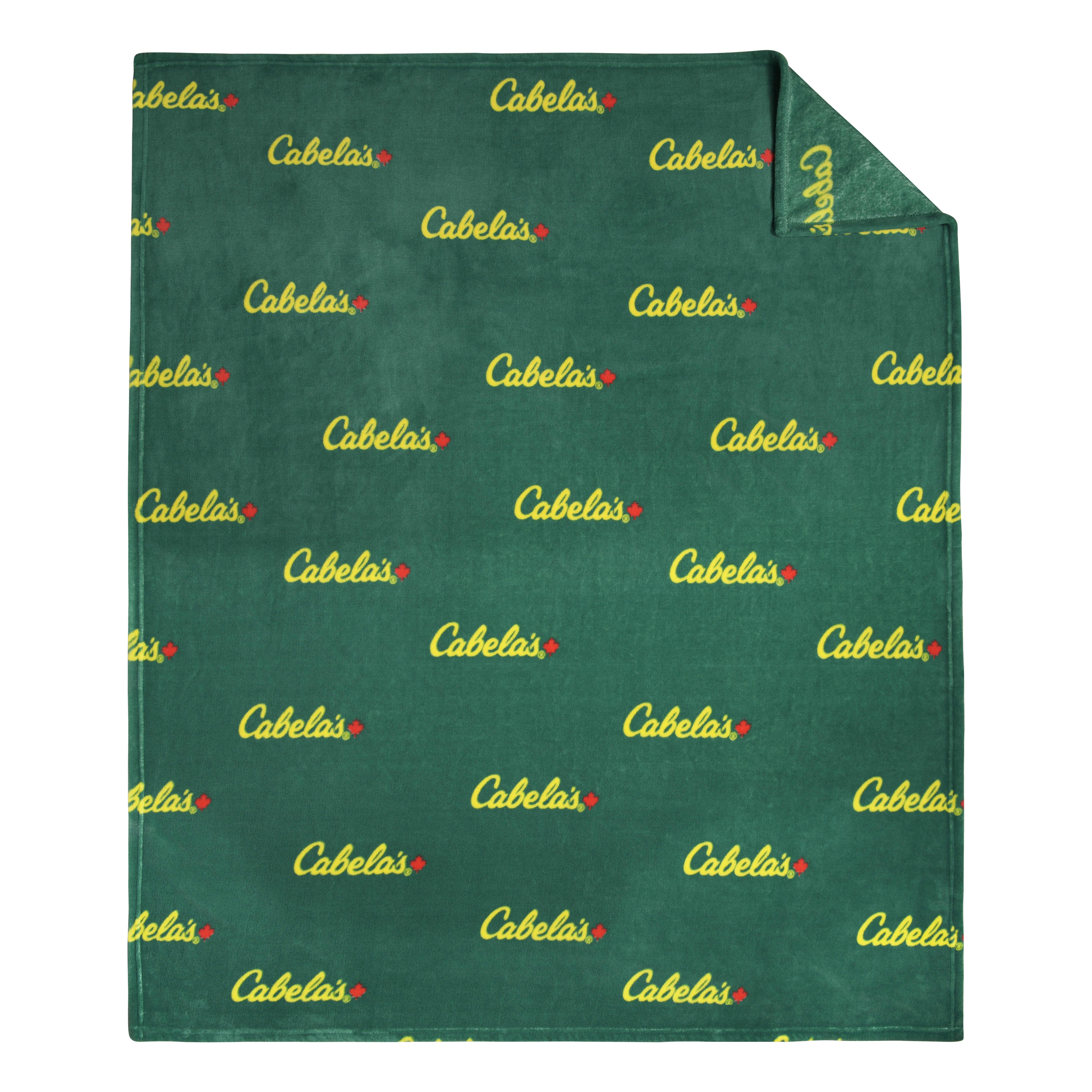 Cabela’s Logo Coral Fleece Throw - Green