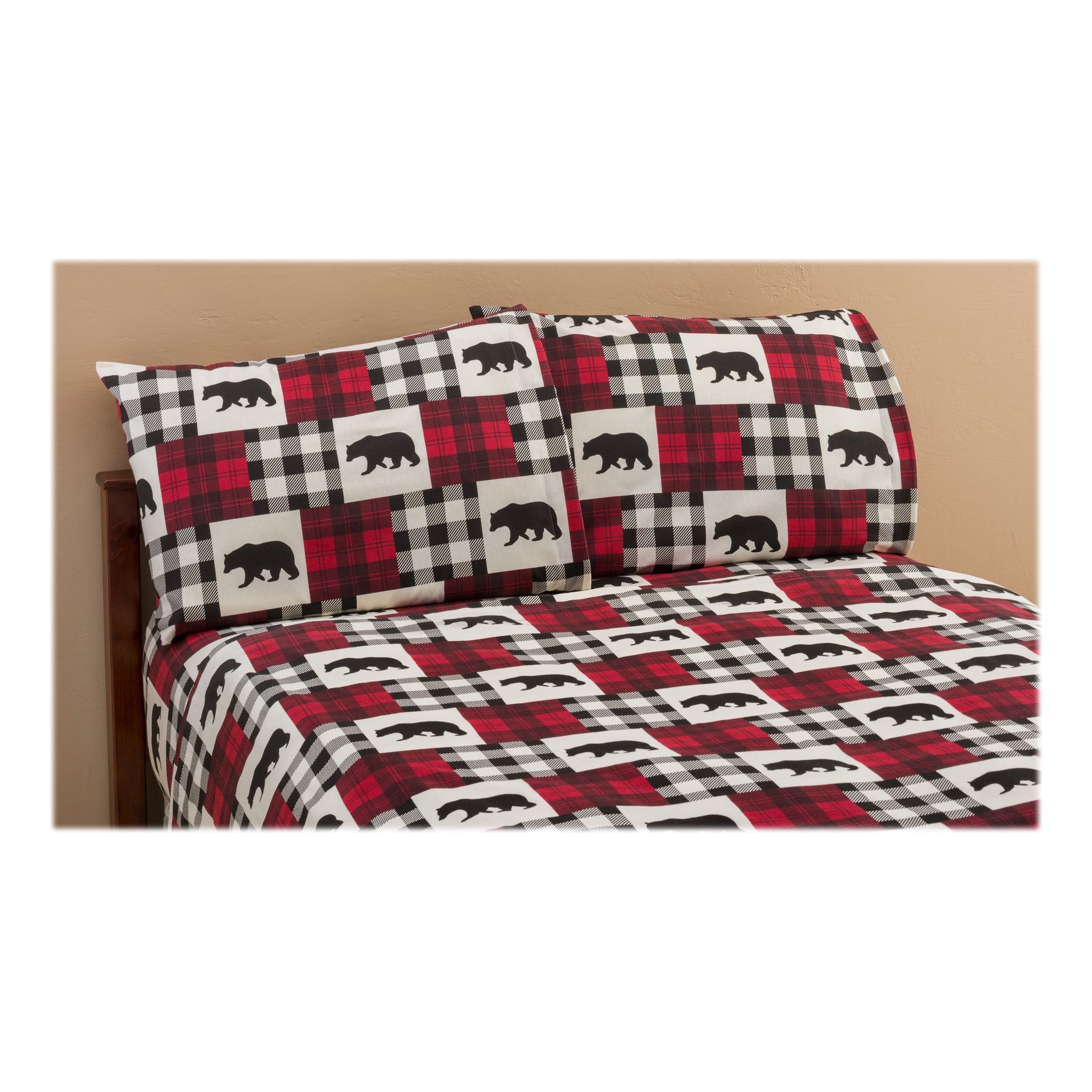 White River™ Bear Plaid Flannel Sheet Set