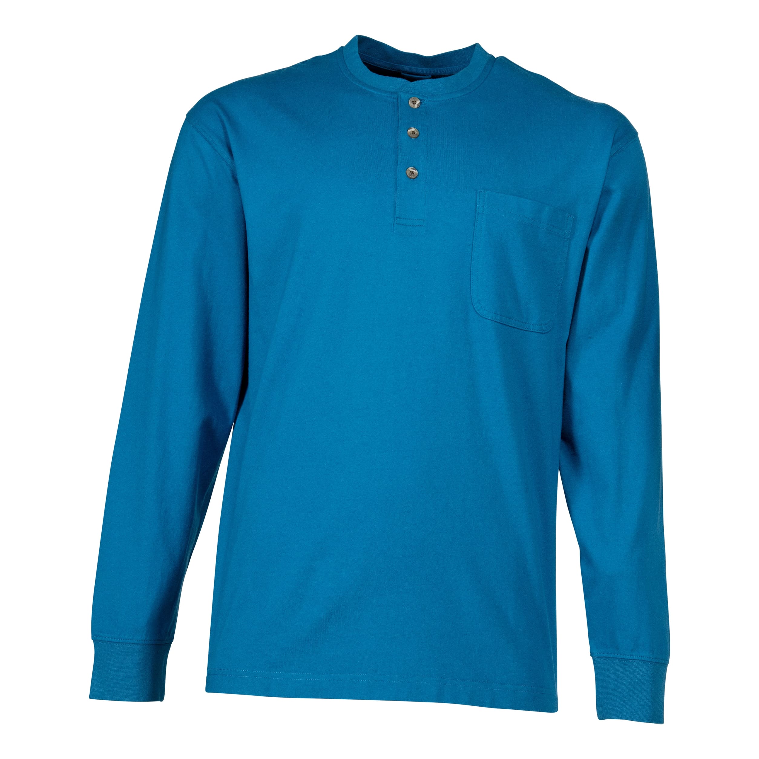 RedHead® Men’s Long-Sleeve Pocket Henley Shirt - Blue Sapphire