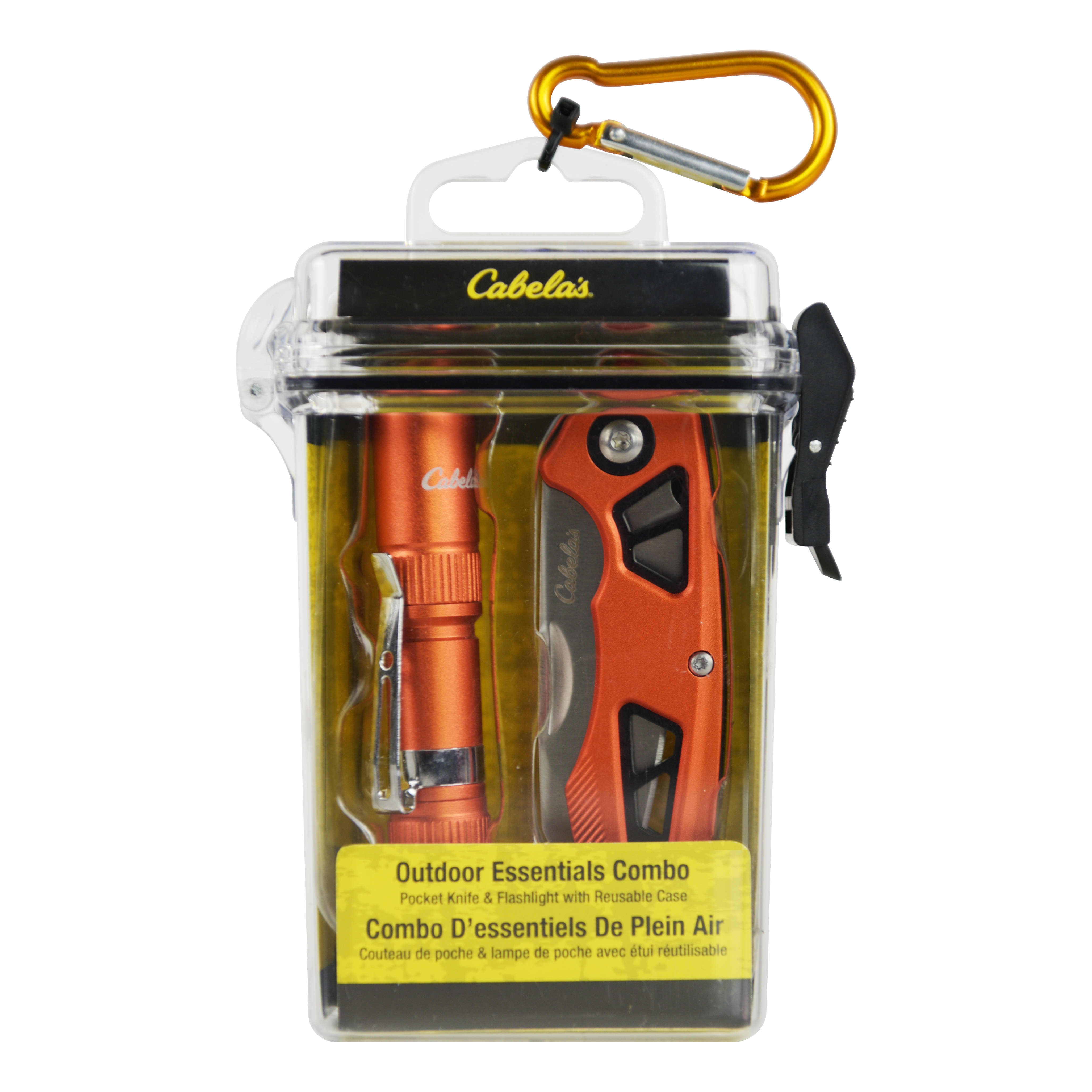 Cabela's Knife and Flashlight Combo with Waterproof Case - Orange