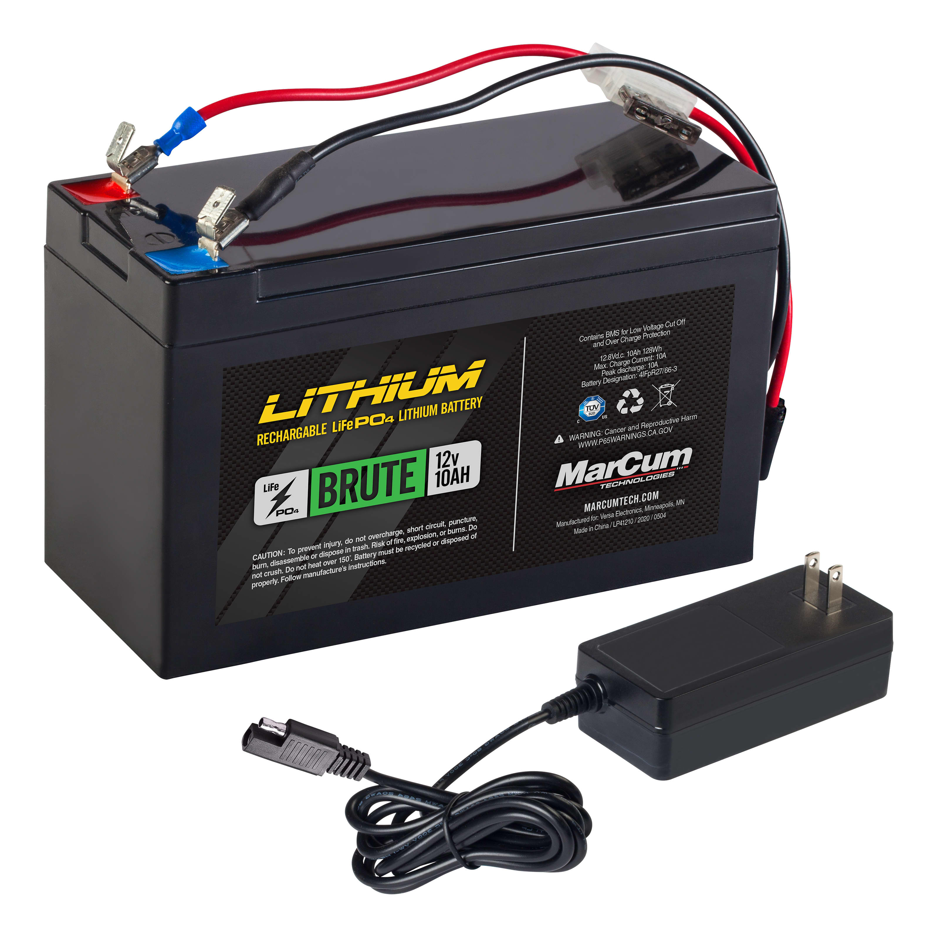 MarCum® Brute 12V10AH Lithium Battery with Charger