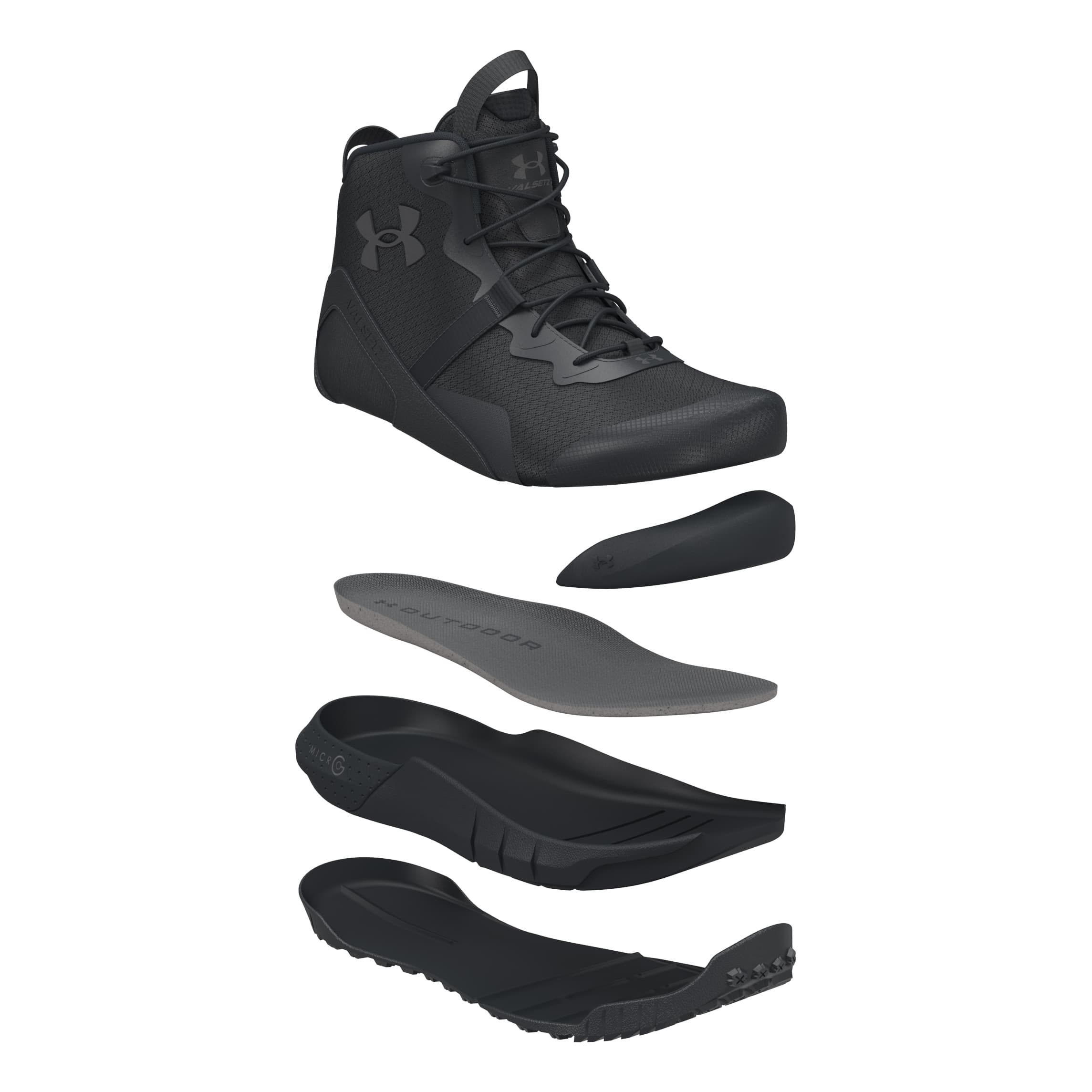 Under Armour® Men’s Micro G Valsetz Zip Mid Tactical Boot - exploded view