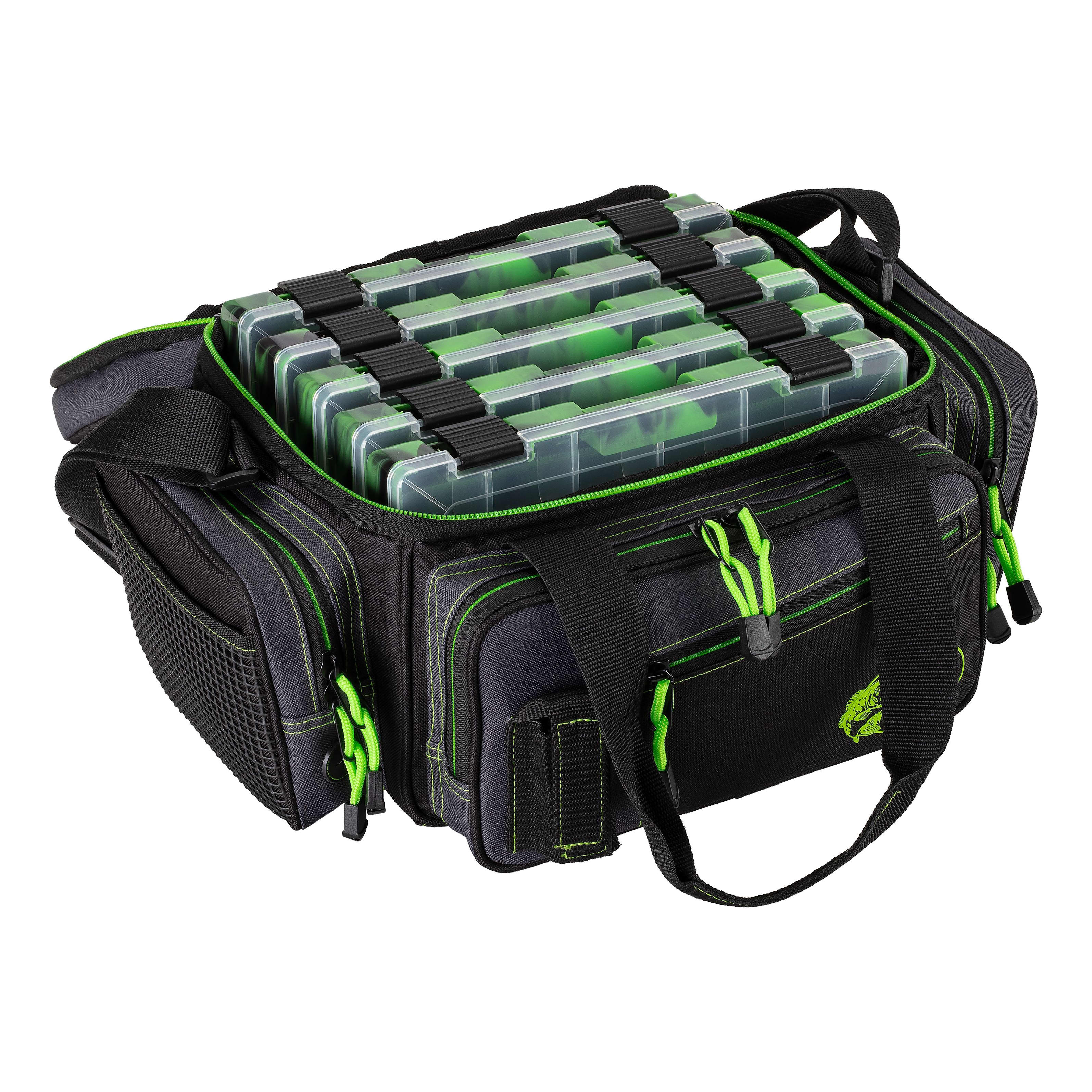  VISMIX Fishing Tackle Bag- Fishing Bag Large Water-Resistant  Fishing Storage Bag with 2pcs 3600 Tackle Tray Boxes and Rod Holder :  Sports & Outdoors