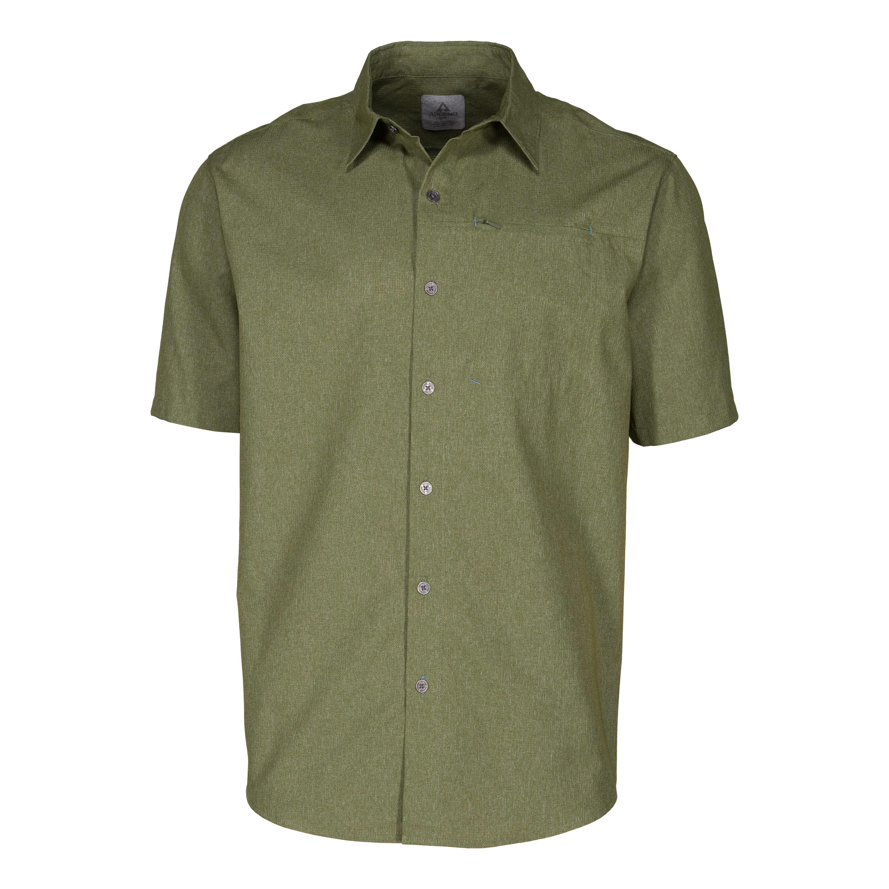 Ascend® Men’s Woven Button-Down Short-Sleeve Shirt - Olive