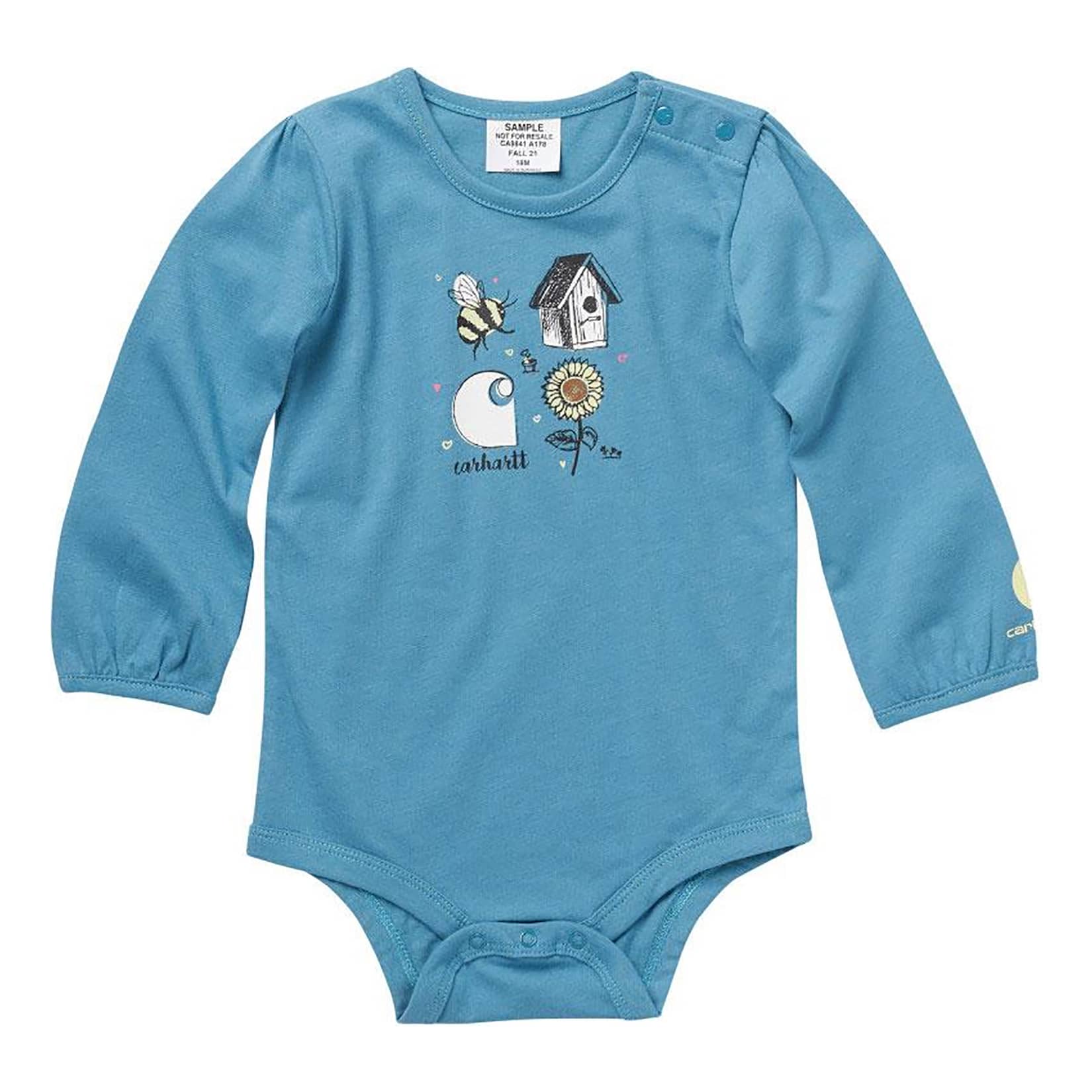 Carhartt® Infants’ Long-Sleeve Graphic Bodysuit - Turquoise/Aqua