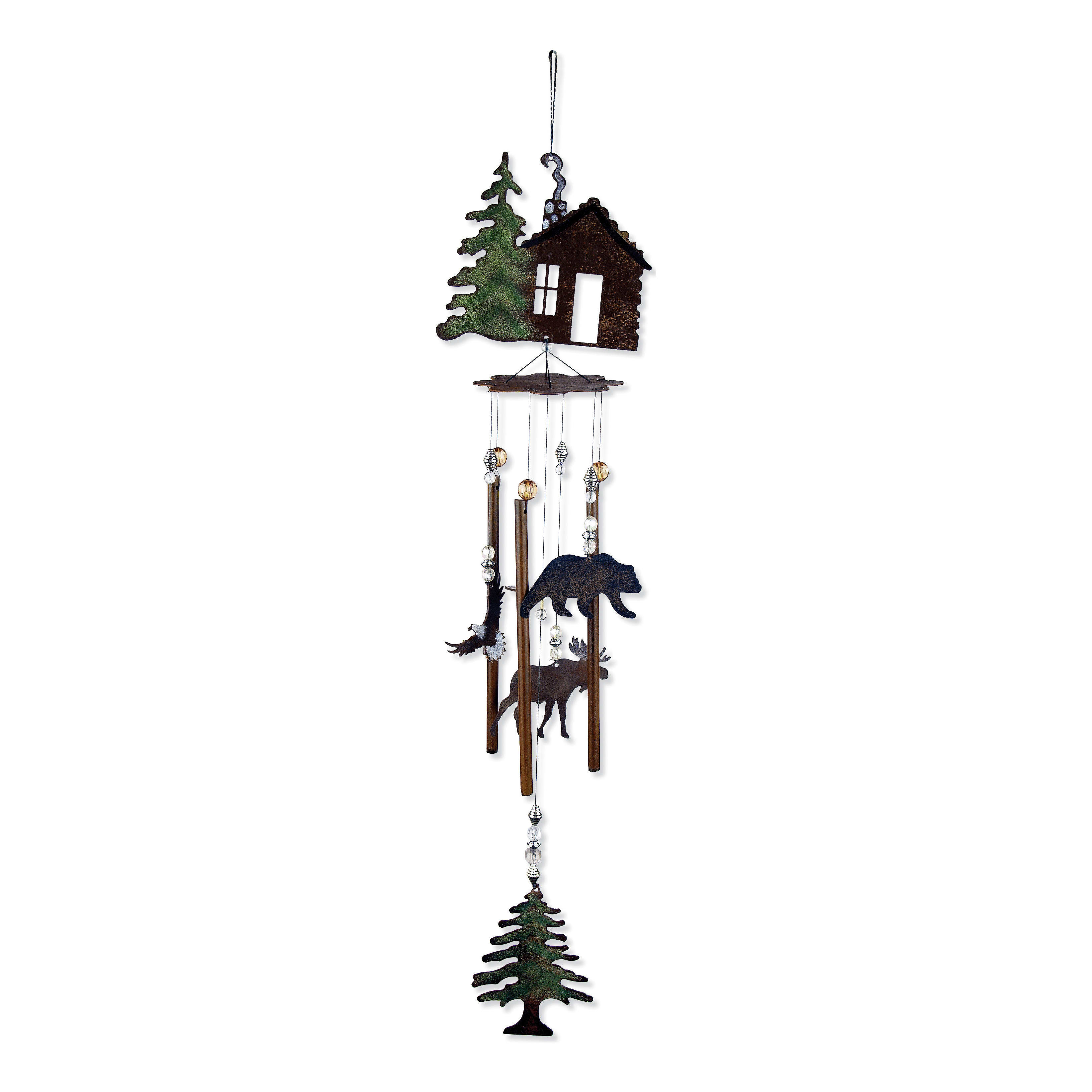 Sunset Vista Designs Welcome to the Woods, Rustic Cabin Fever Wind Chime - 28"