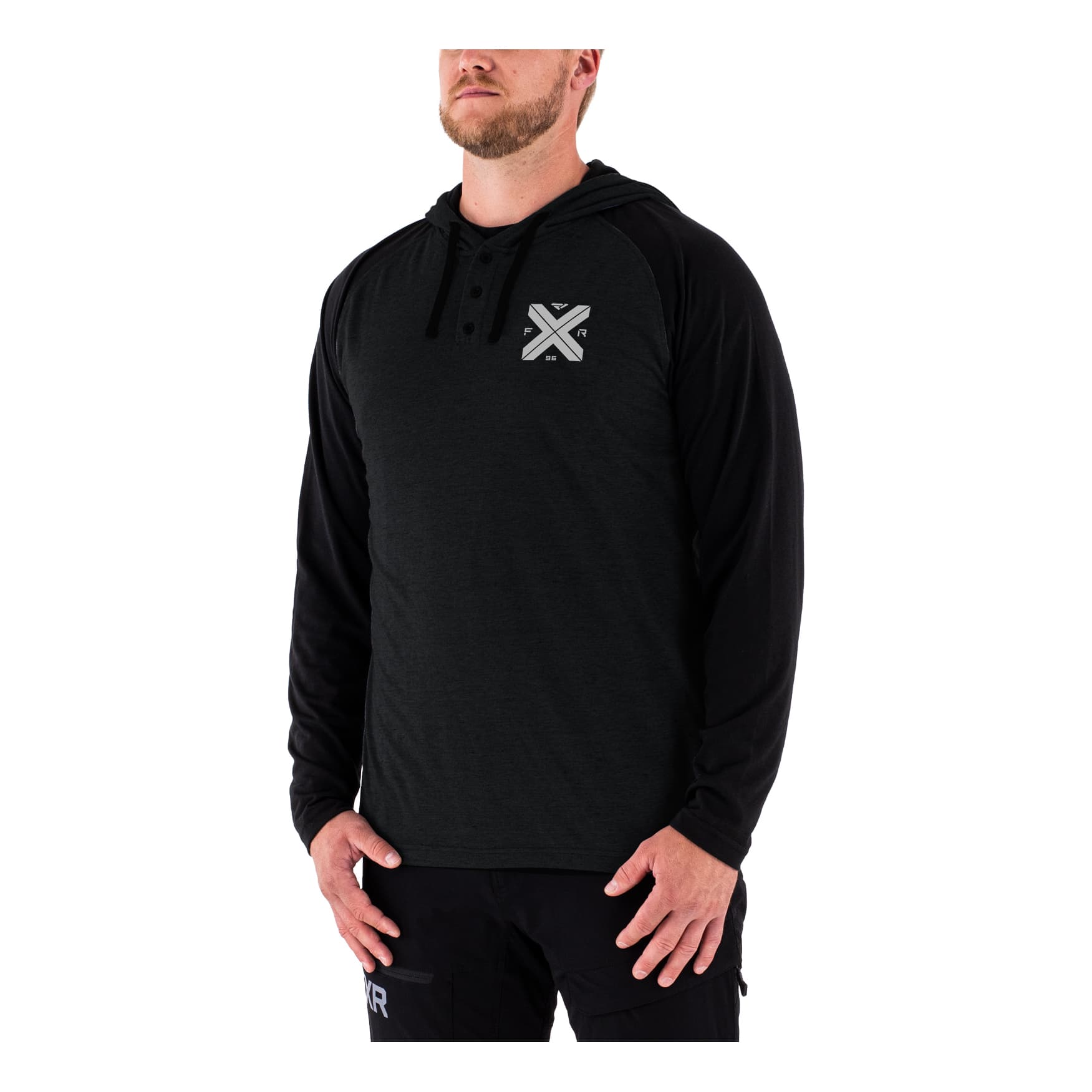 FXR® Men’s Authentic Lite Tech Pullover Hoodie - Black/Grey