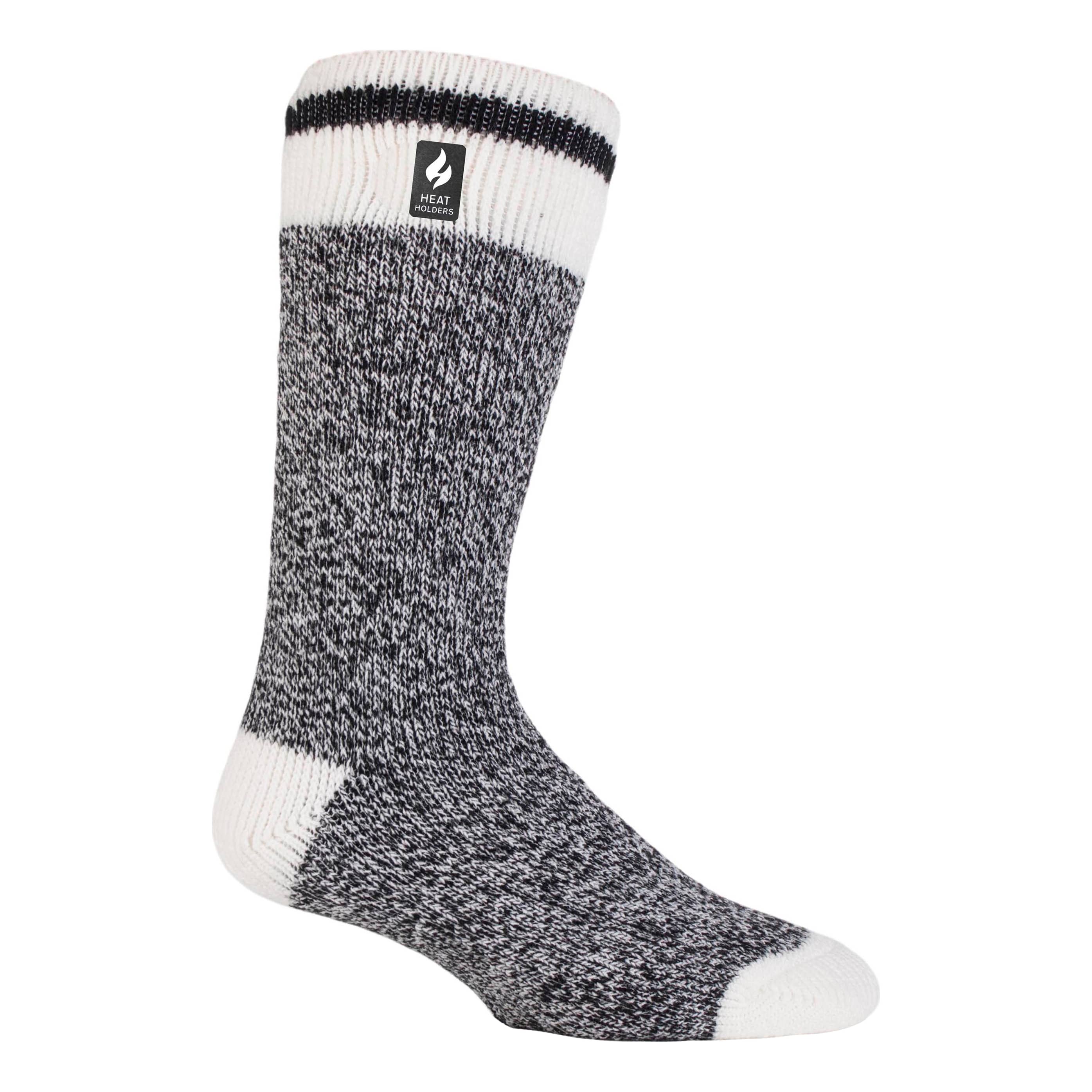 Heat Holders® Men’s Cream Block Twist LITE™ Socks - Black