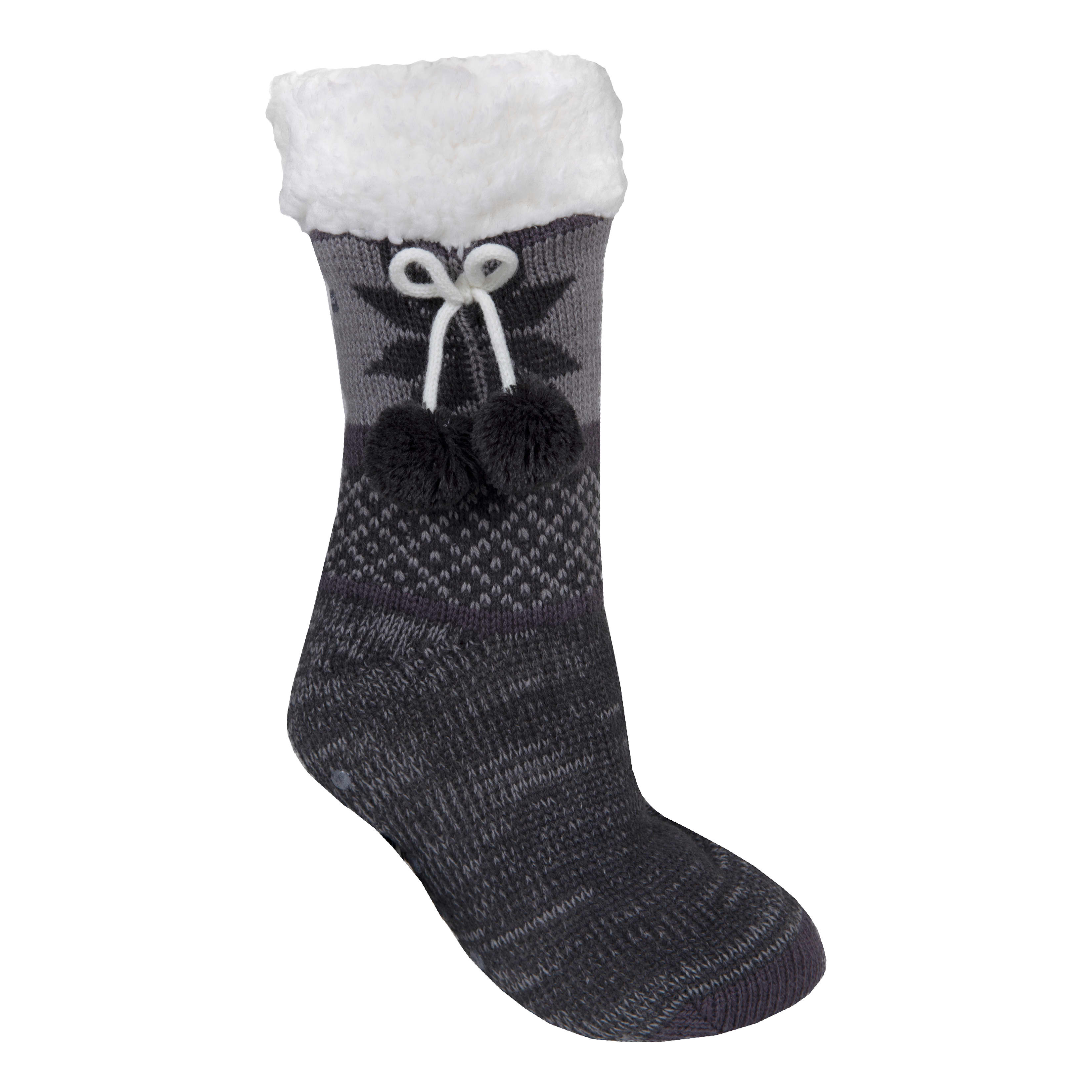 Columbia Women’s Crystal Moccasin Slipper Socks - Charcoal