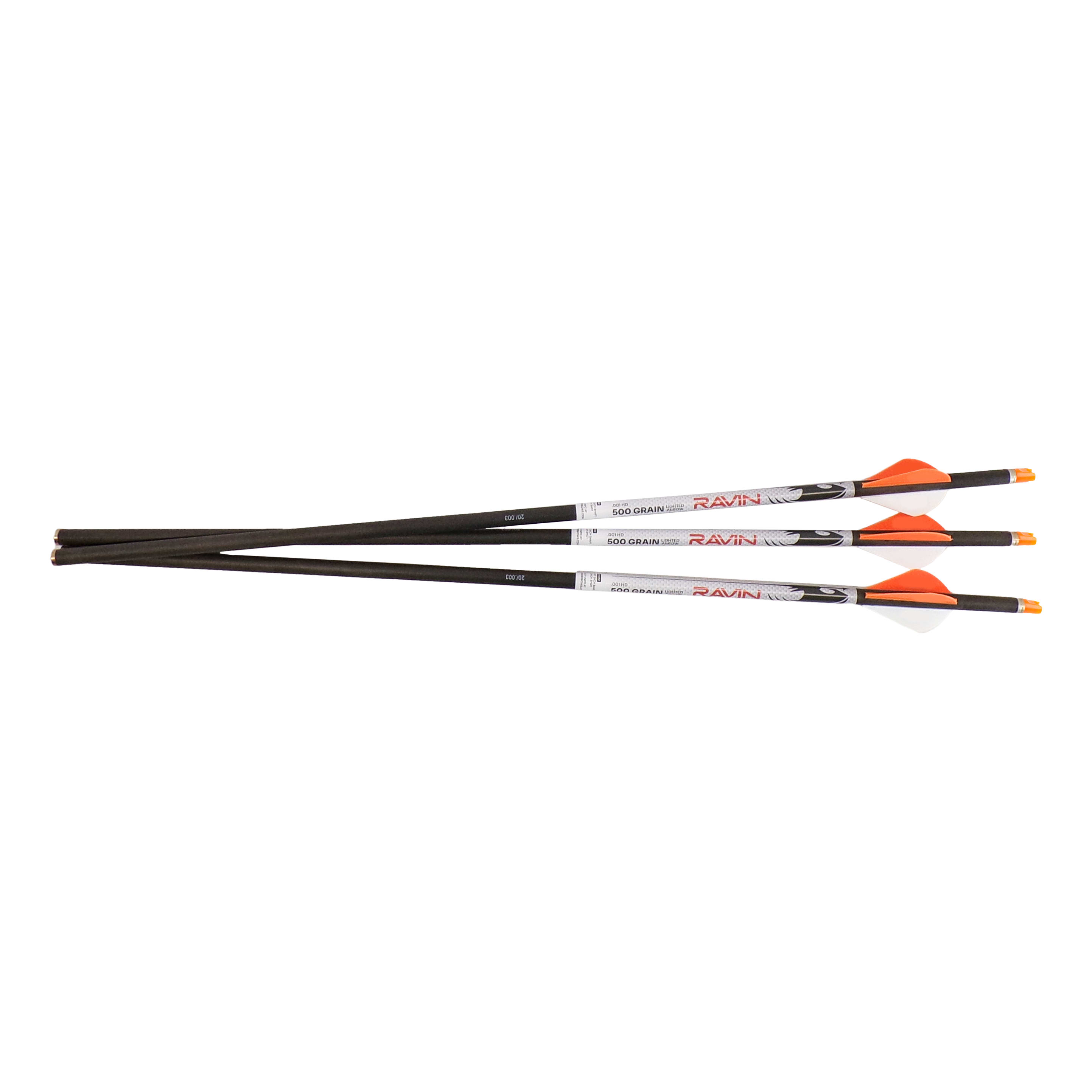 Ravin .001 HD 500 Grain Match-Grade Lighted Crossbow Arrows