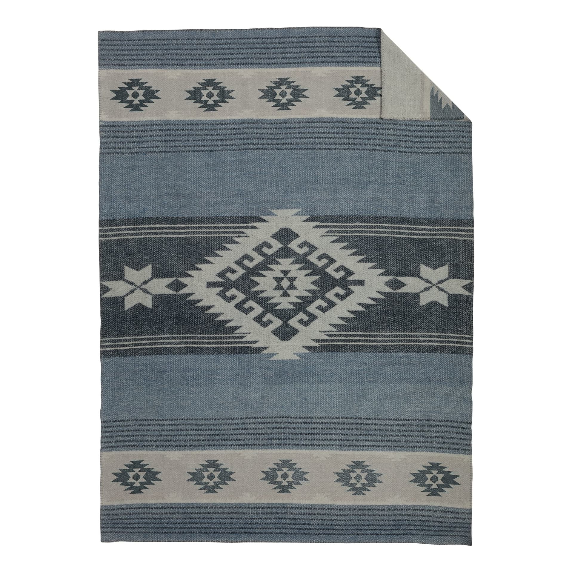 White River™ Upper Mesa Falls Reversible Wool Blanket - Blue