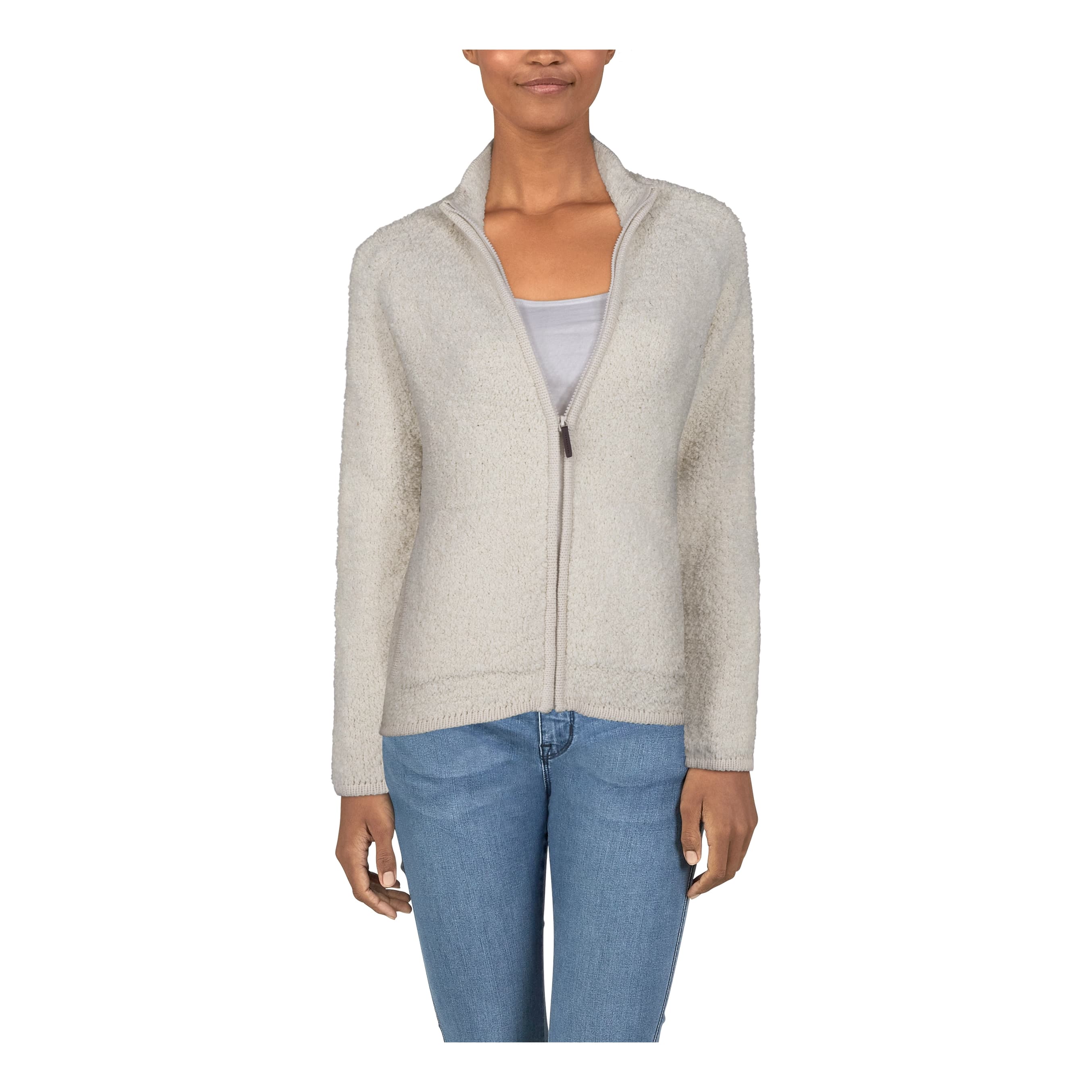 Natural Reflections® Women’s Sherpa Cabin Full-Zip Long-Sleeve Sweater - Birch