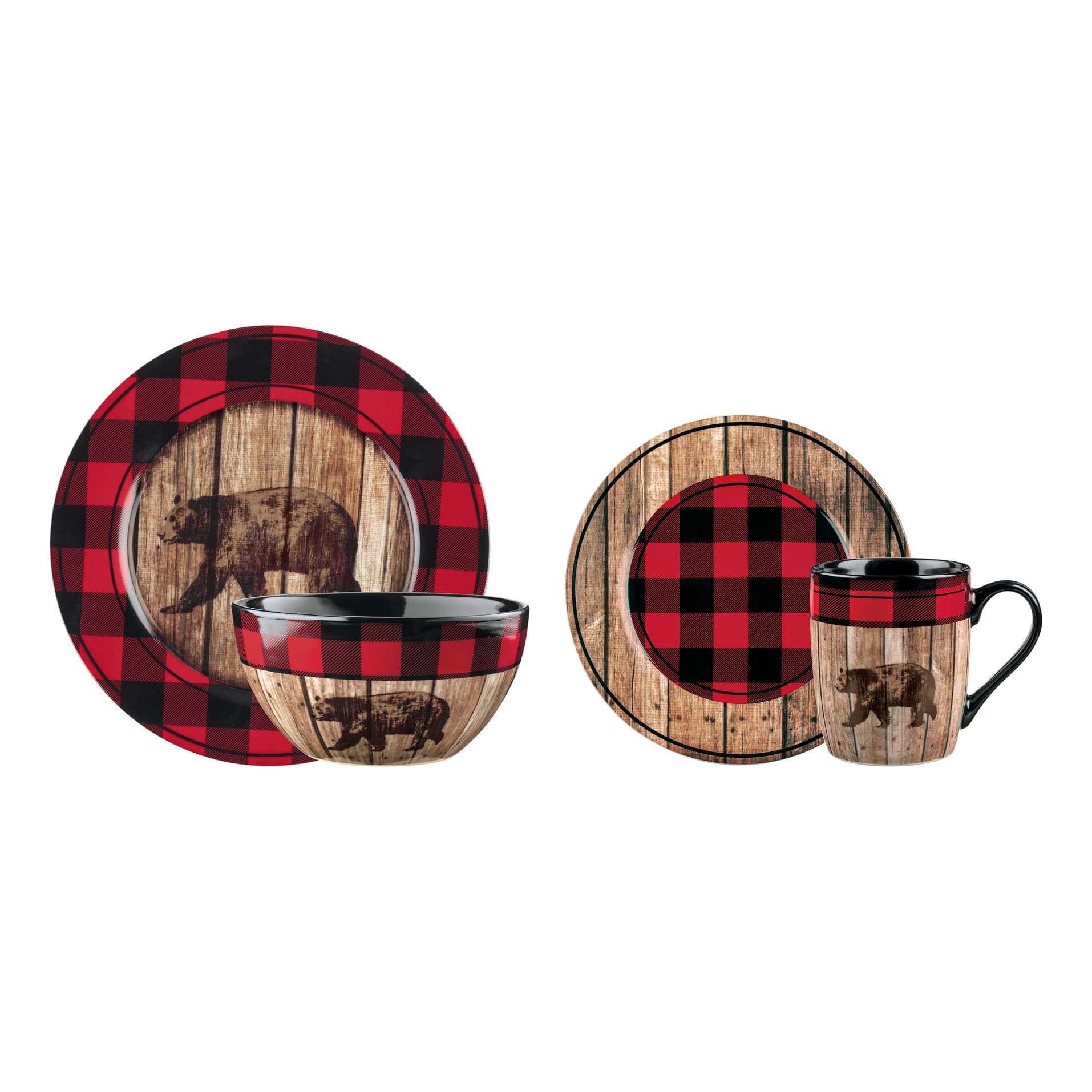 White River™ Lumberjack 16-Piece Dinnerware Set