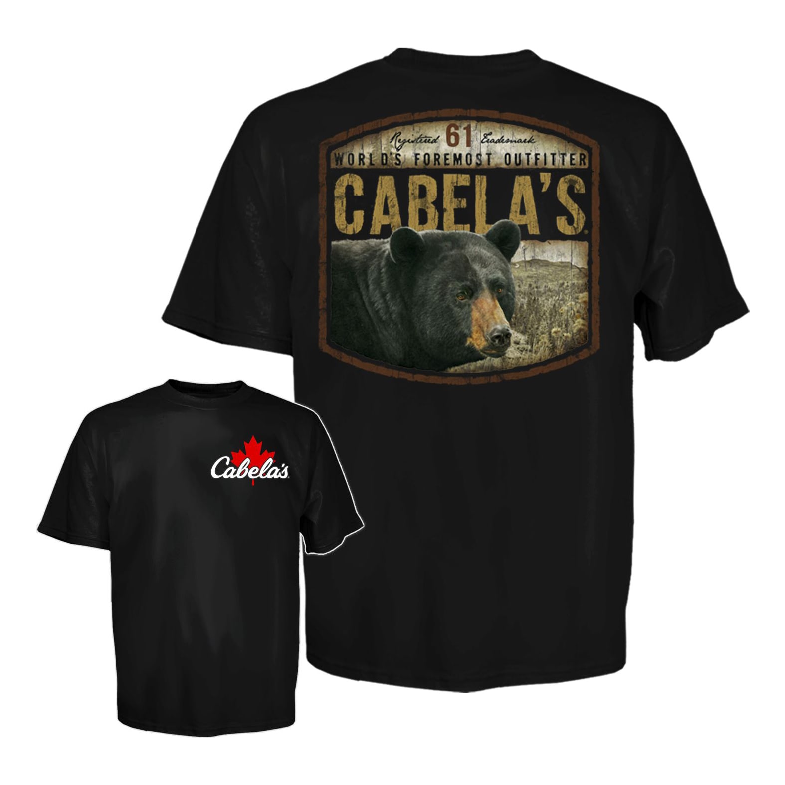 Cabela’s Men’s Black Bear Logo Short-Sleeve T-Shirt