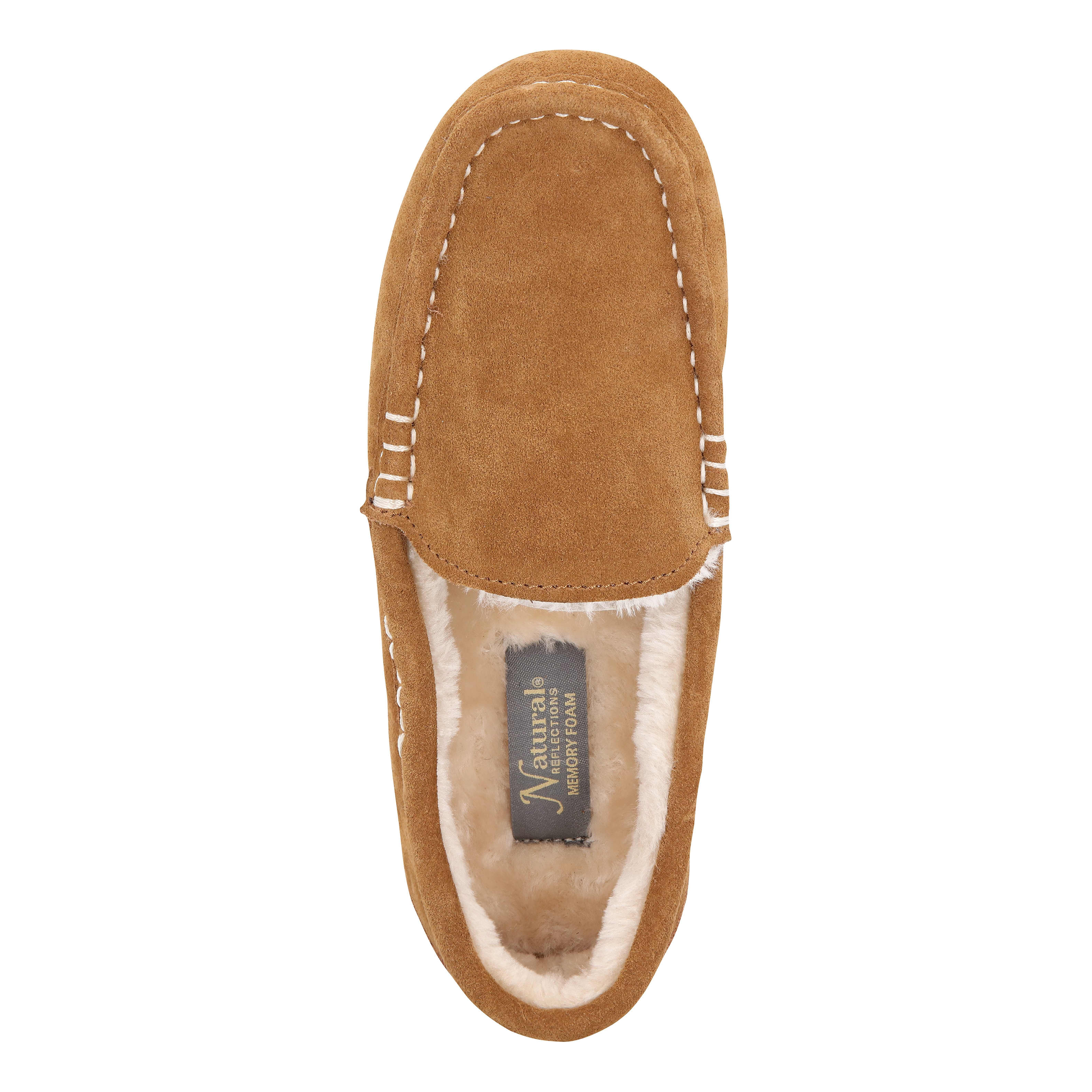 Natural Reflections® Women’s Ellie II Suede Moc Slippers - top