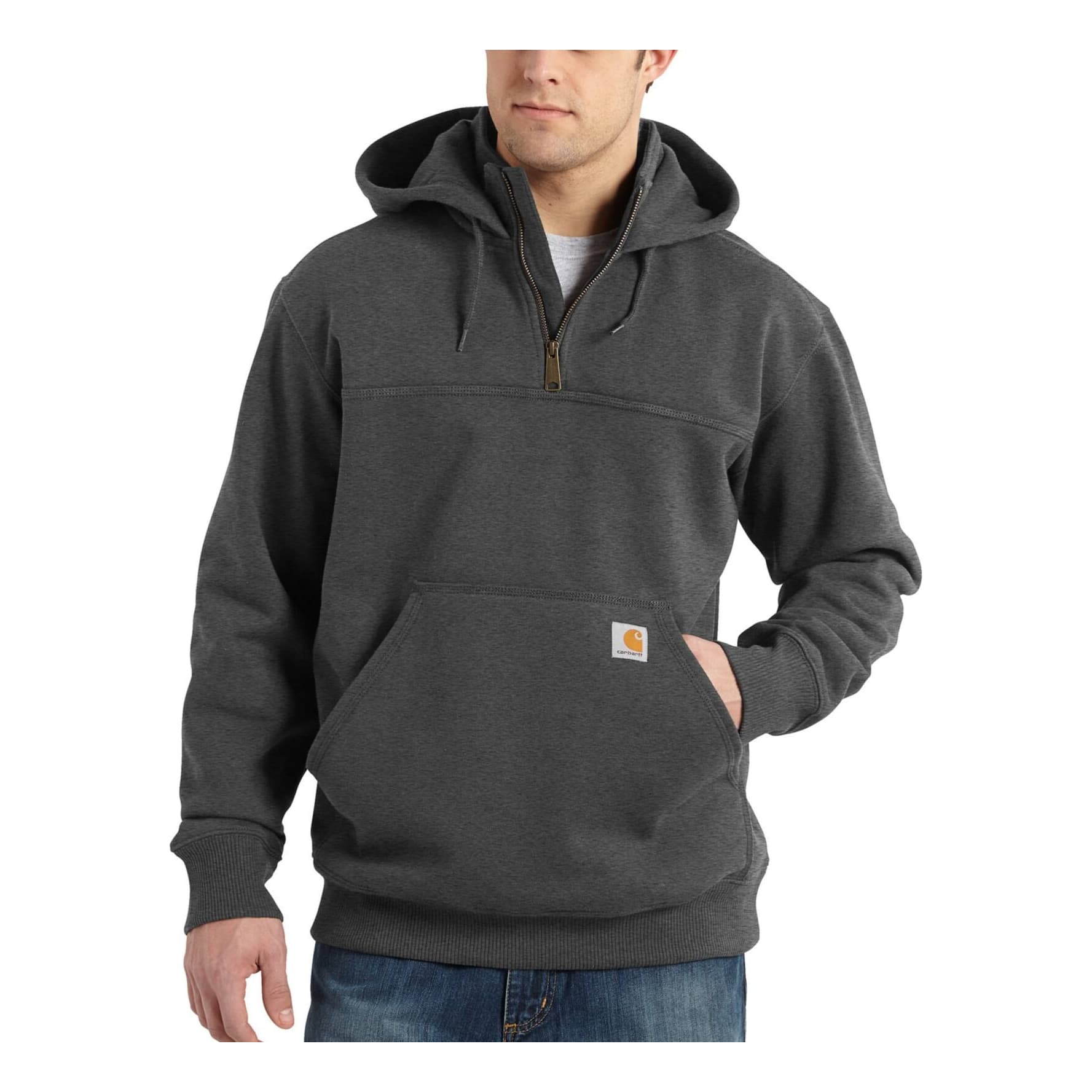 Carhartt® Men’s Rain Defender® Loose Fit Heavyweight Quarter-Zip Sweatshirt - Carbon Heather