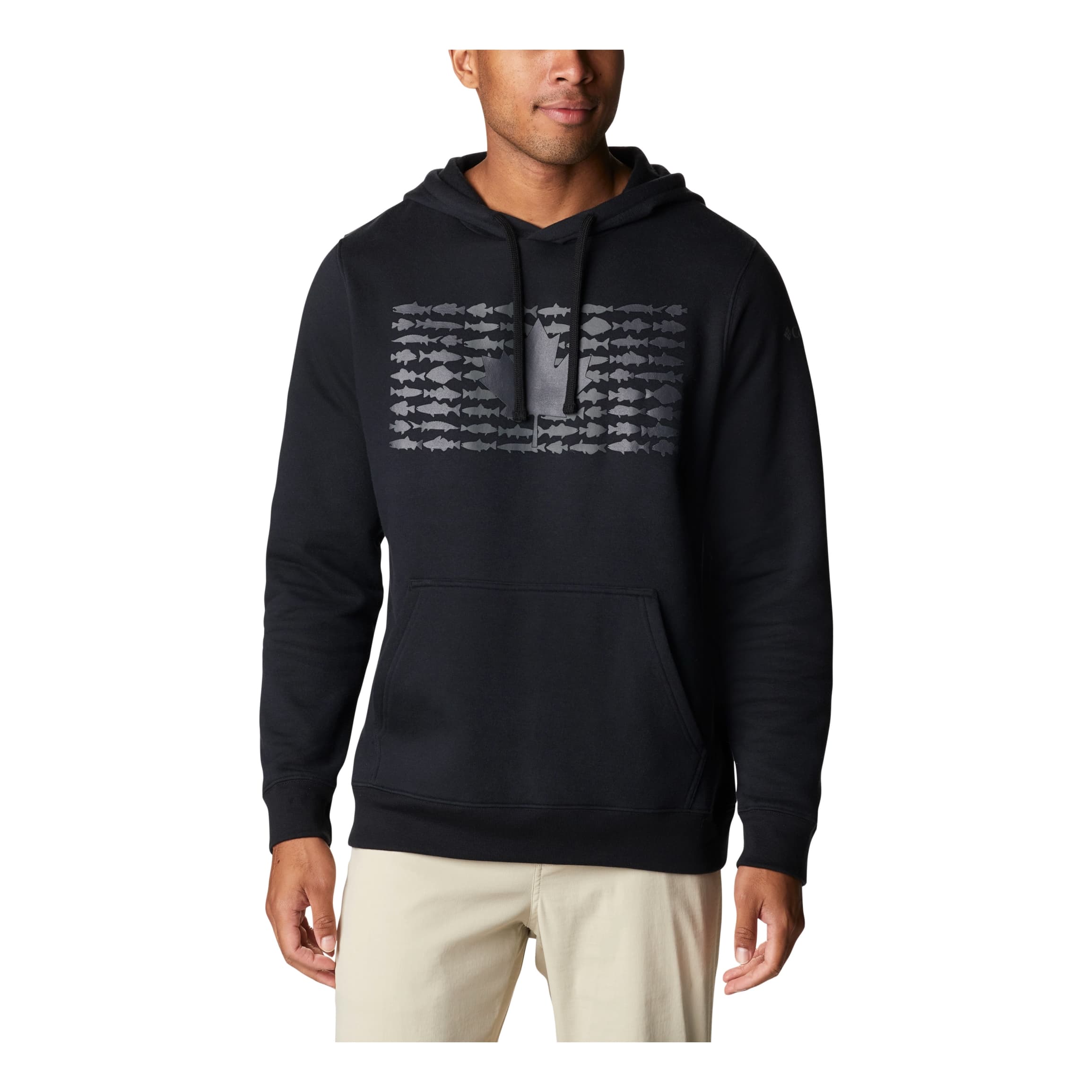 Columbia® Men’s PFG™ Fish Flag II Hoodie - Black/City Grey