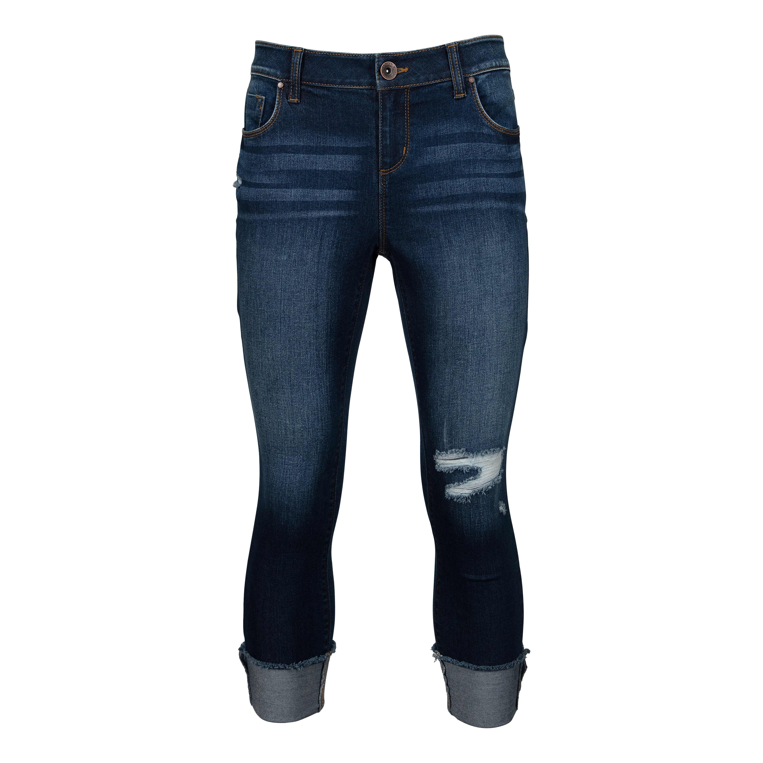 Natural Reflections® Women’s Winston Cuffed Crop Jeans - Dark Wash