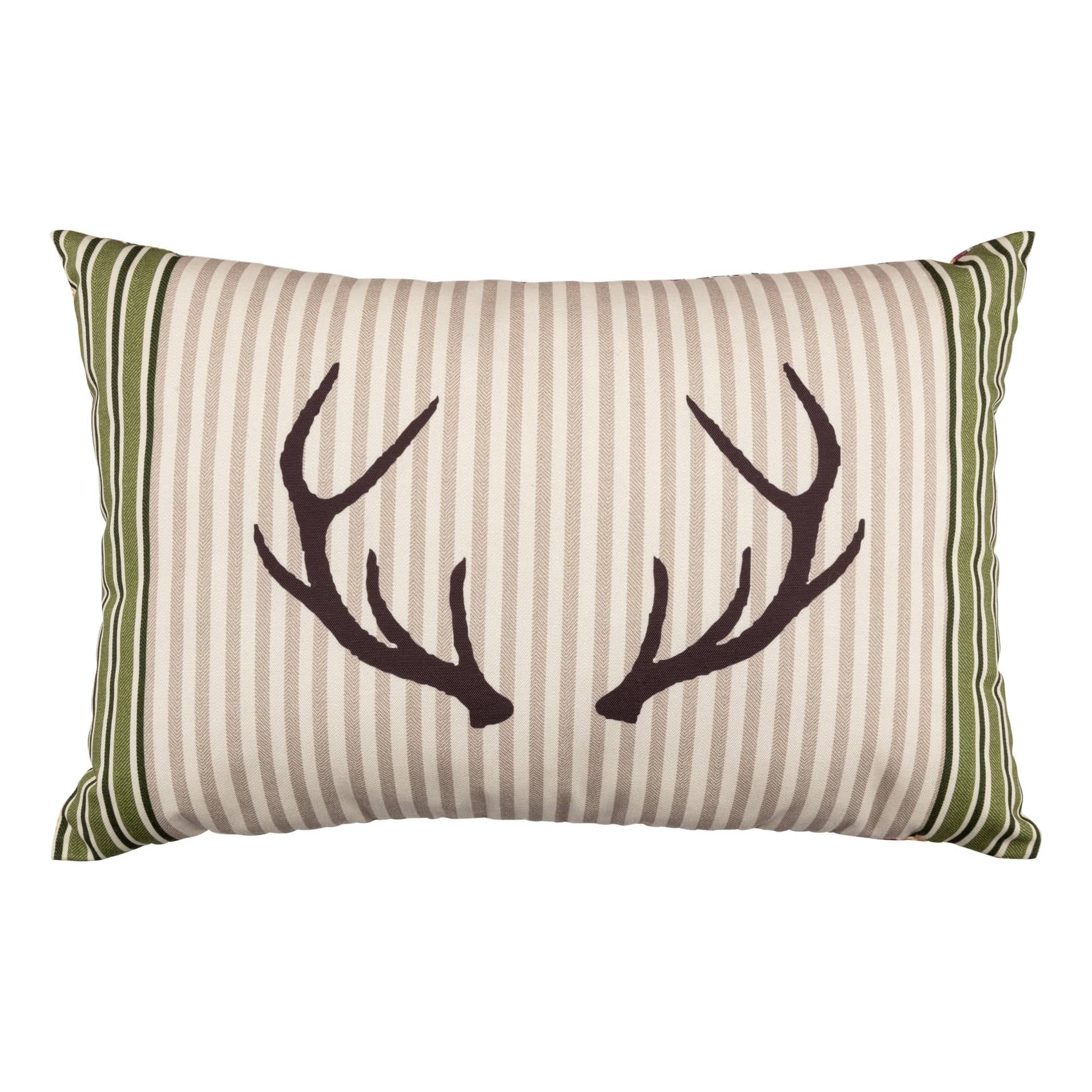 White River™ Home Antler™ and Stripes Outdoor Decorative Pillow
