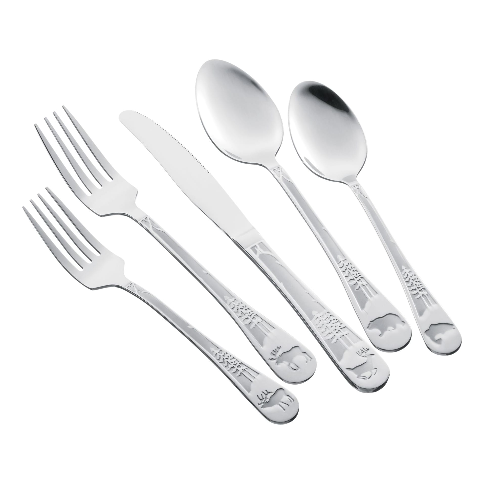 White River™ Wildlife Animal Pattern 20-Piece Flatware Set