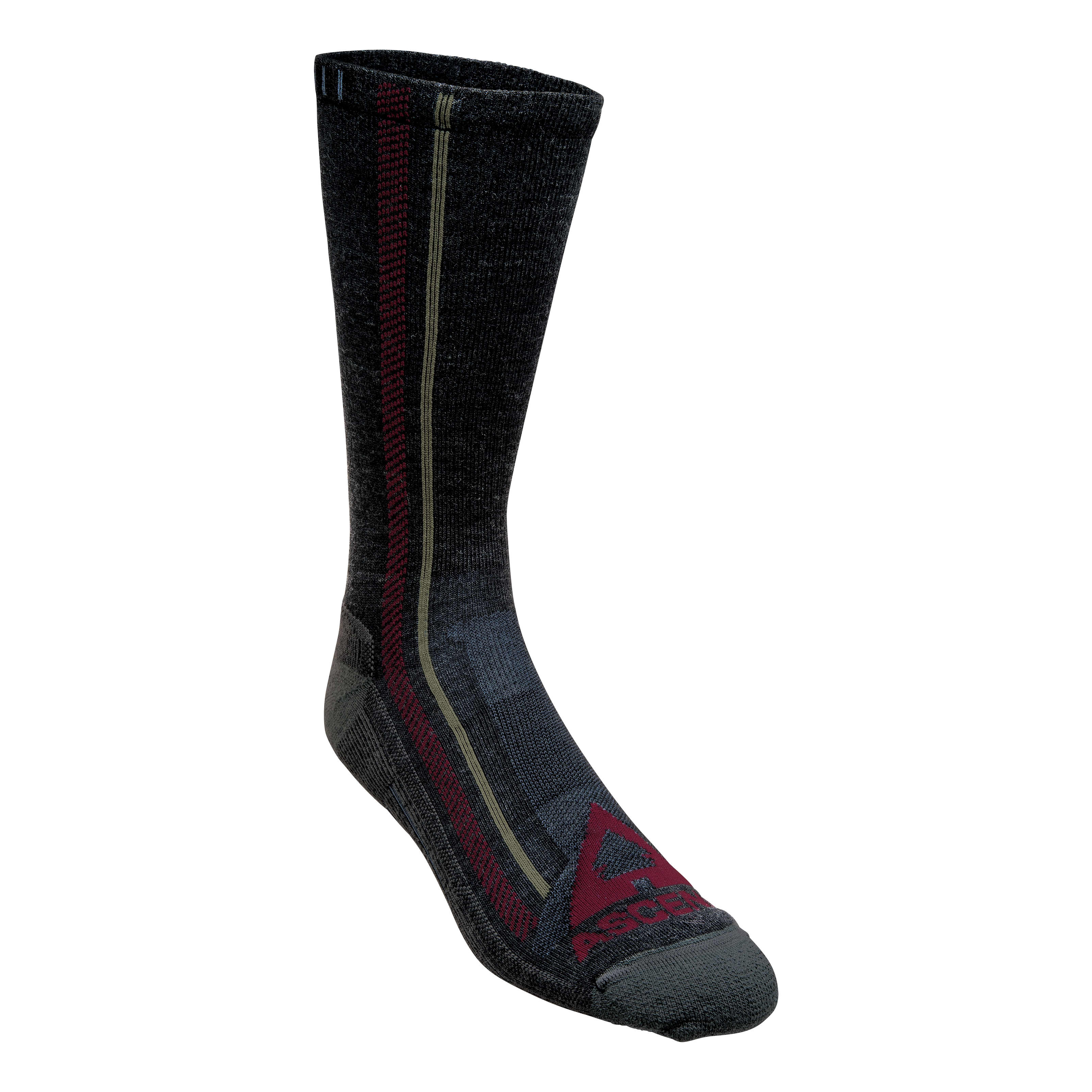 Ascend® Men’s Hiker Crew Socks - Charcoal