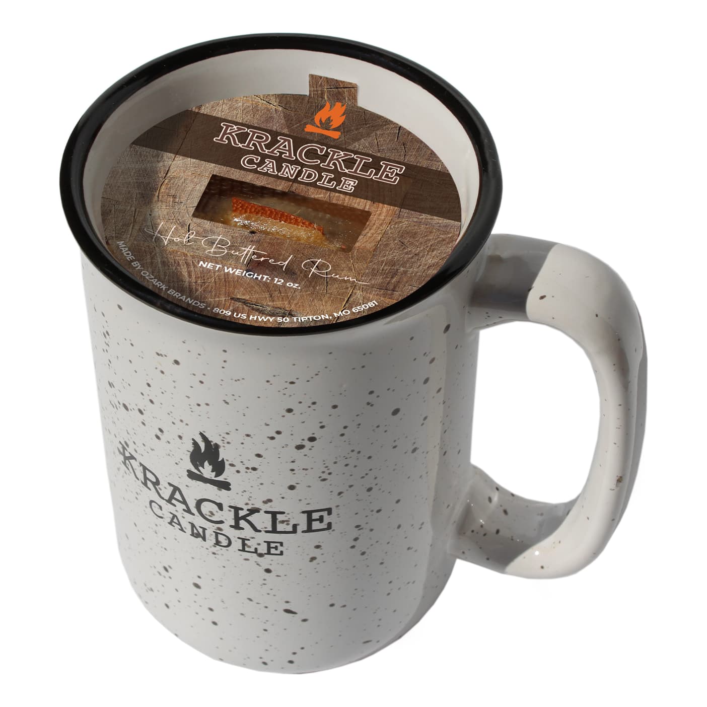Krackle Campfire Mug Candle - Hot Buttered Rum 