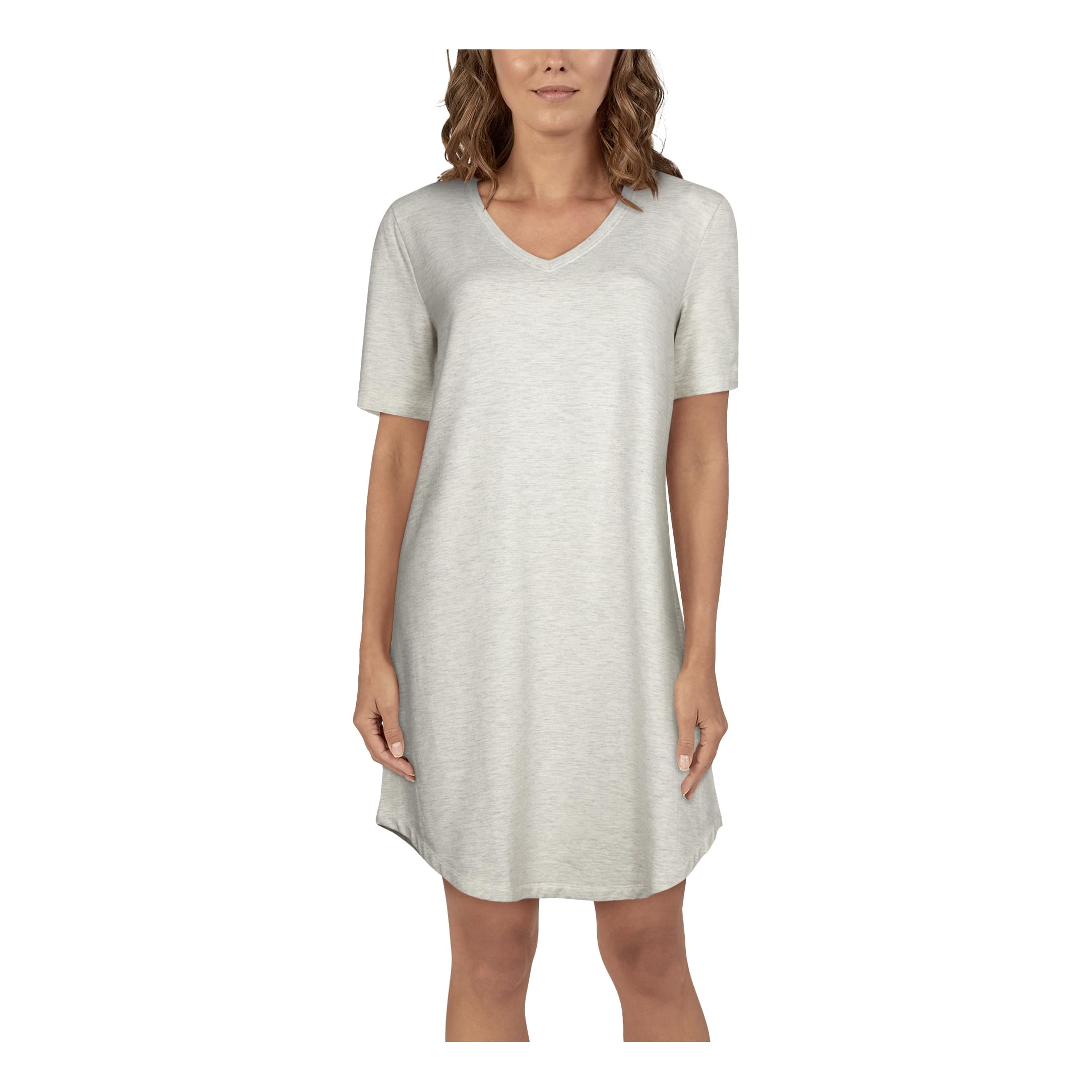 Natural Reflections® Women’s Heather Short-Sleeve Lounge Dress - Heather Grey