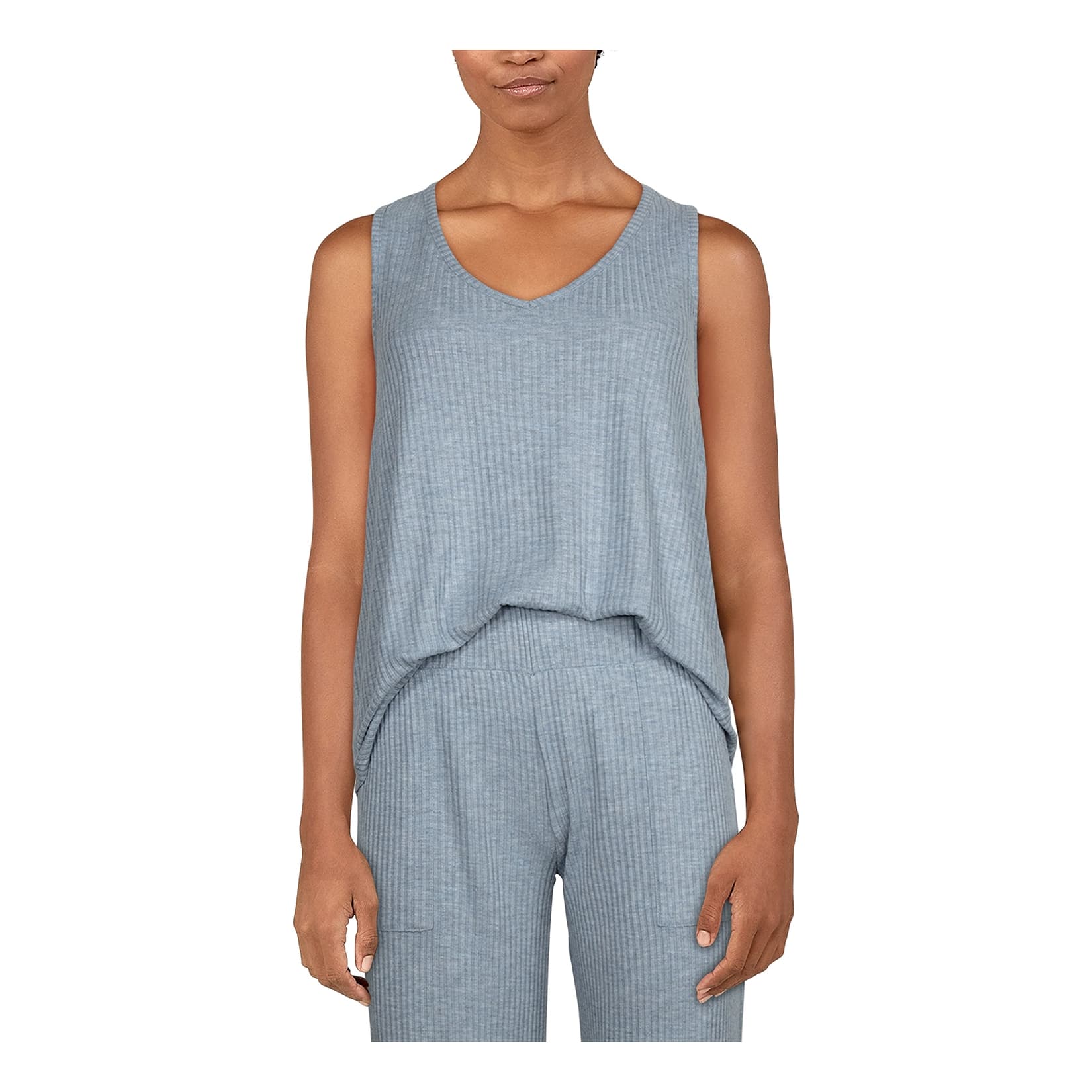 Natural Reflections® Women’s Rib-Knit Tank Top - Blue Heather