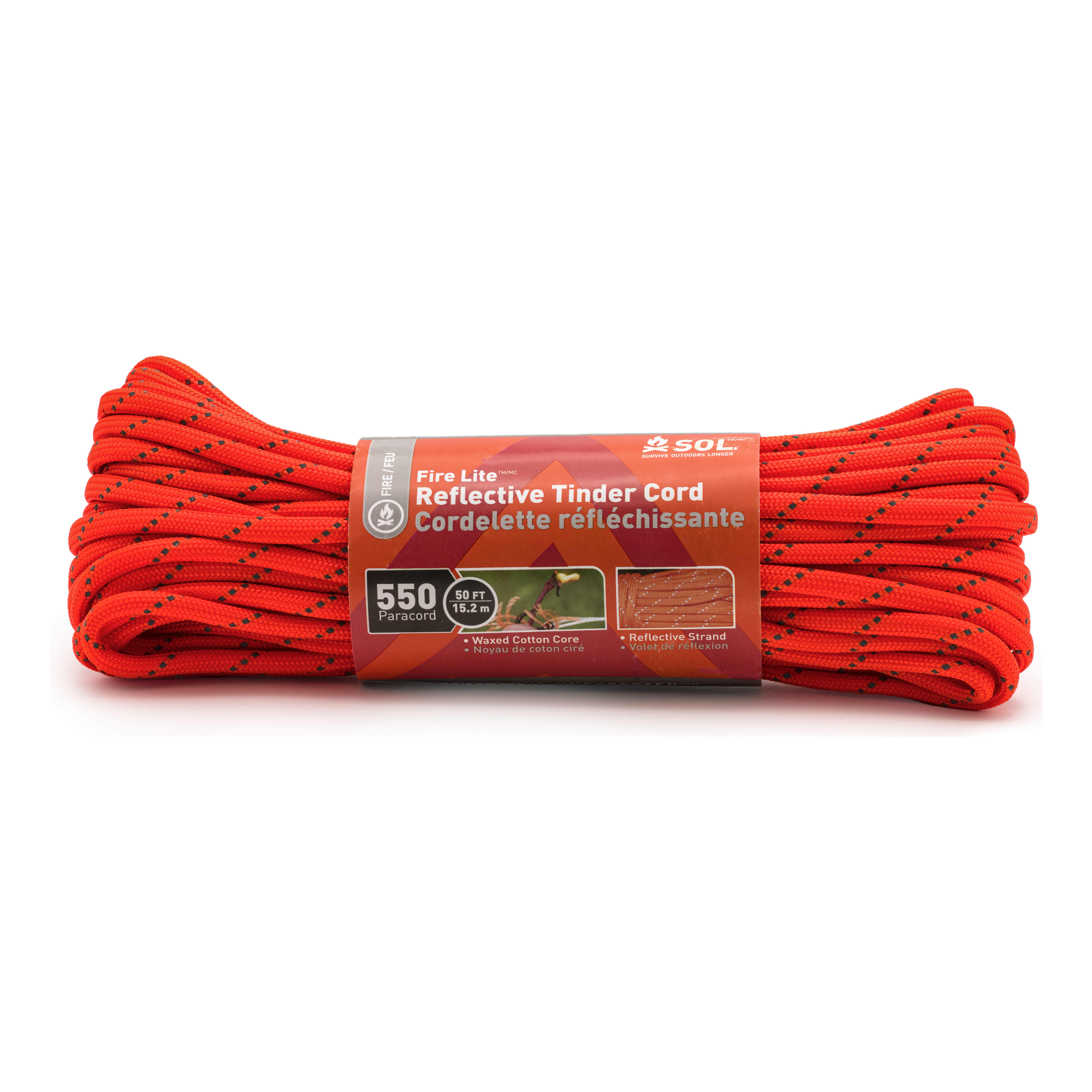 SOL Fire Lite 550 Reflective Tinder Cord 50 ft