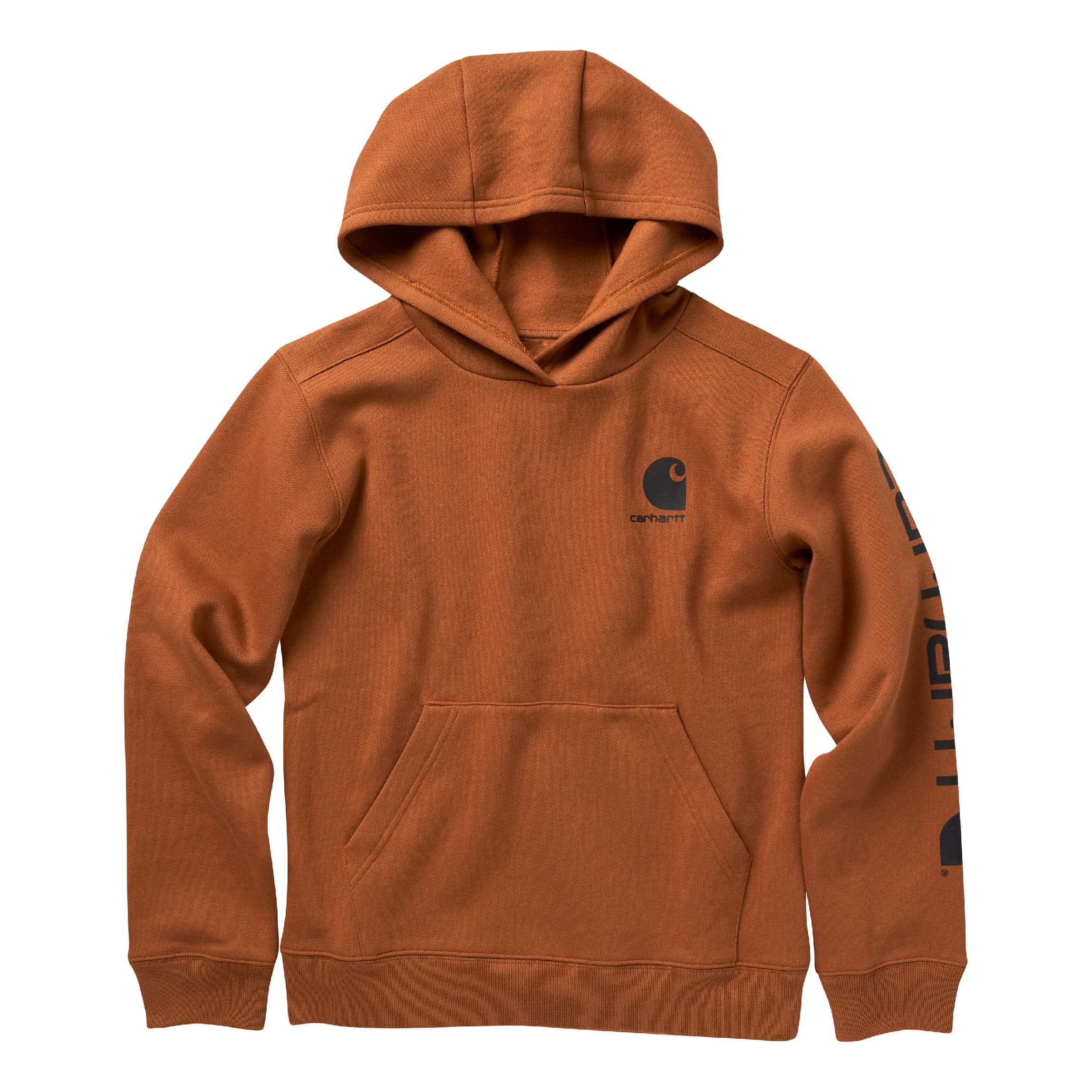 Carhartt® Boys’ Fleece Long-Sleeve Logo Sweatshirt - Carhartt Brown
