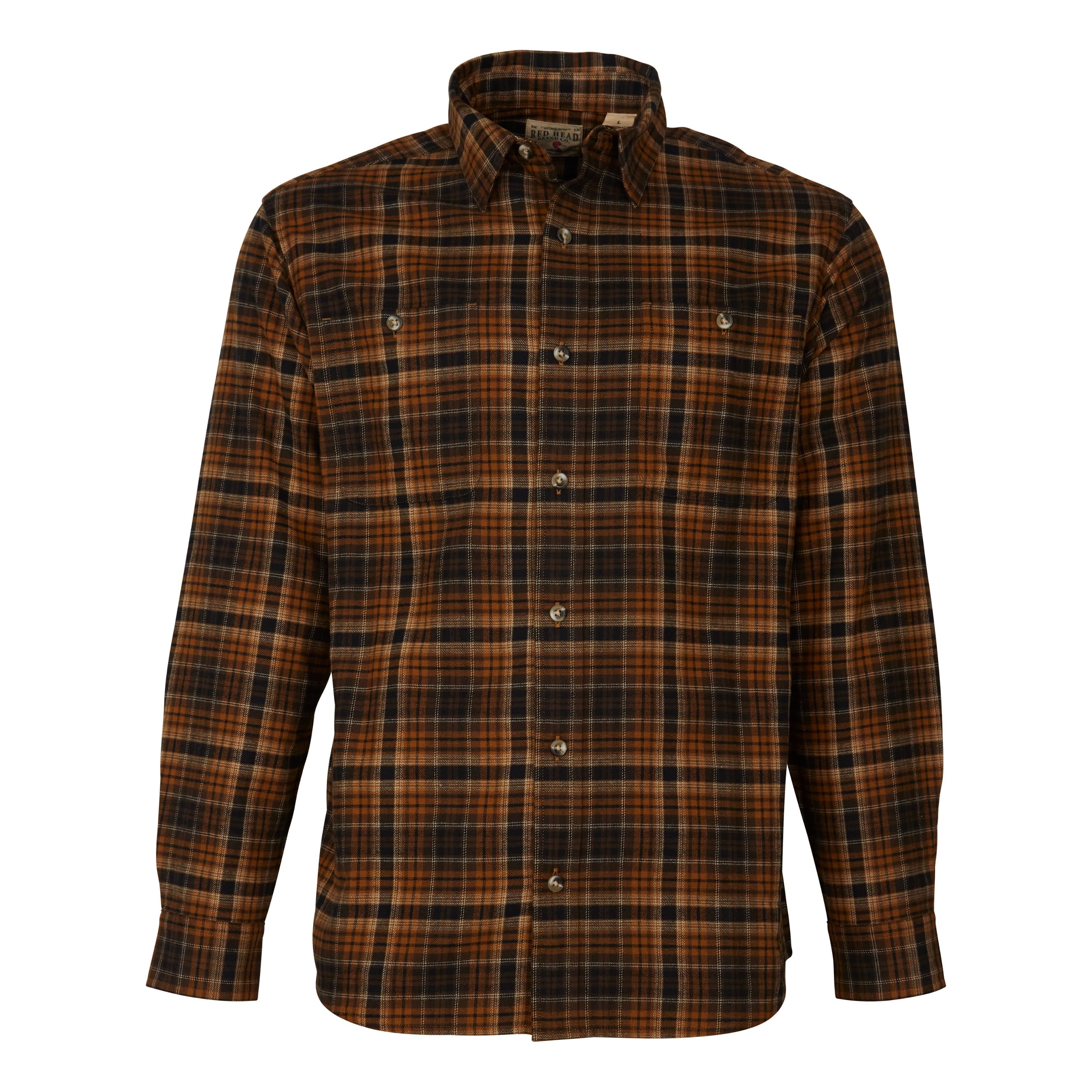 RedHead® Men’s Ozark Mountain Flannel Long-Sleeve Button-Down Shirt - Brown