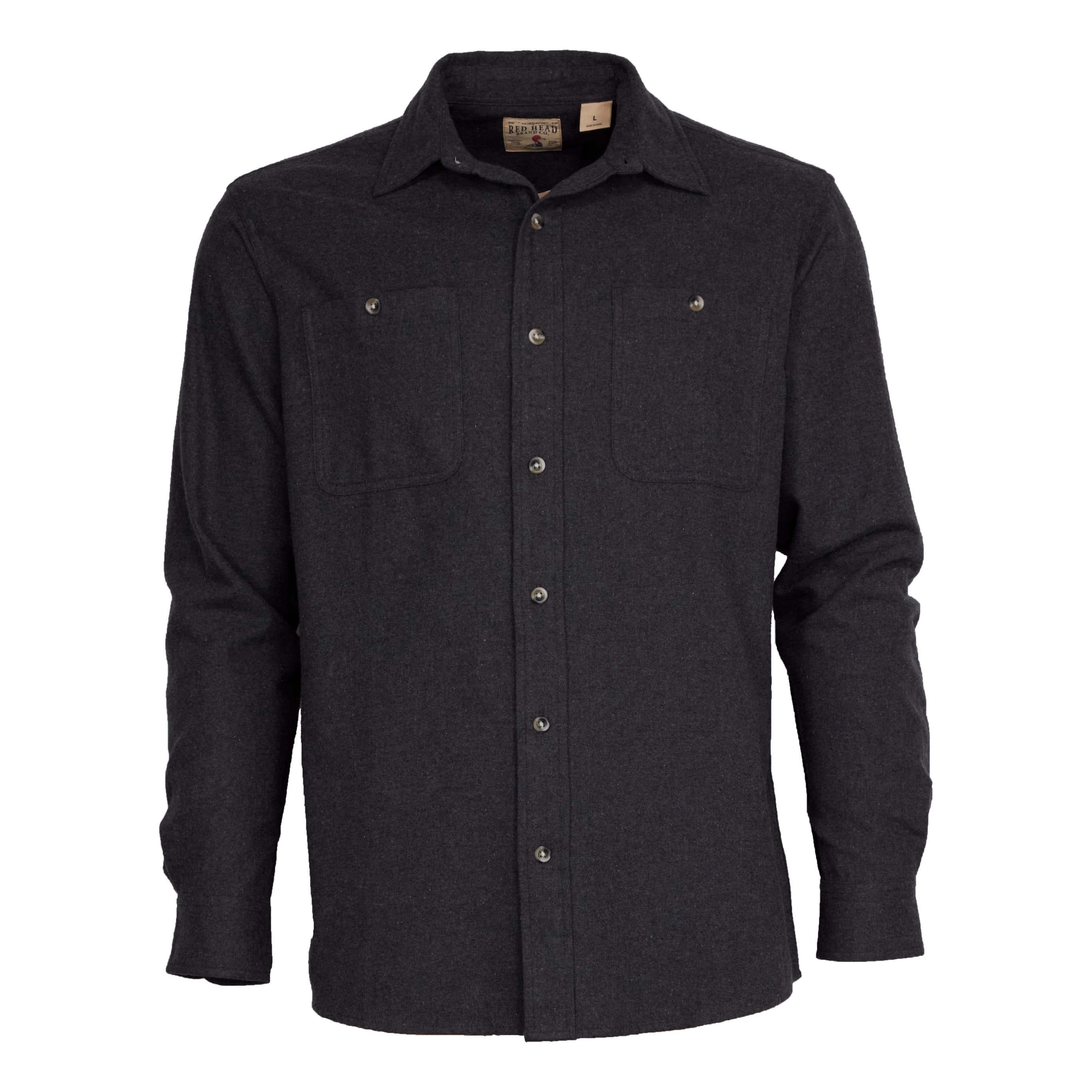 RedHead® Men’s Ozark Mountain Long-Sleeve Solid Flannel Shirt - Charcoal