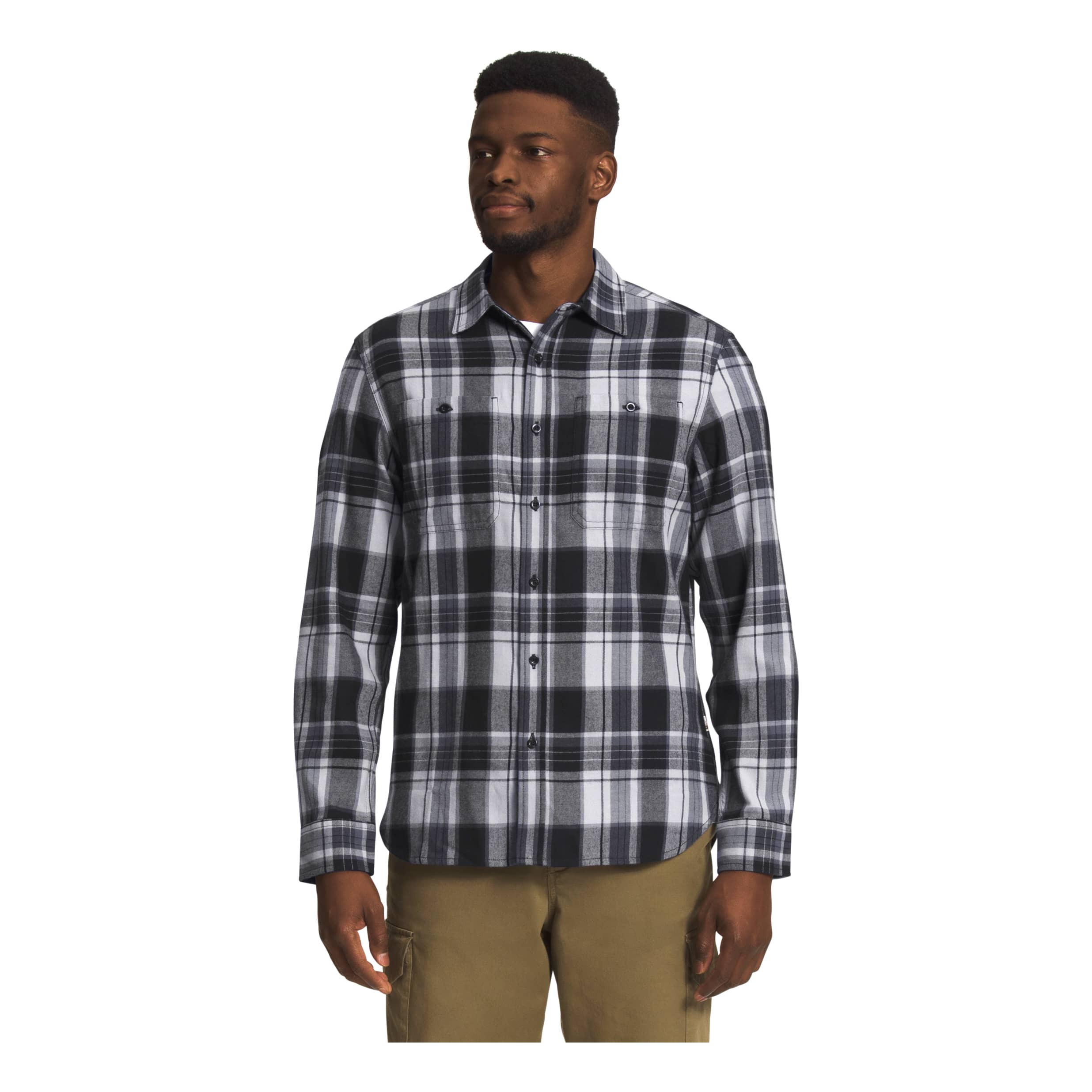 The North Face Arroyo Lightweight Flannel Mens Meld Grey Large Half Dome Plaid 2